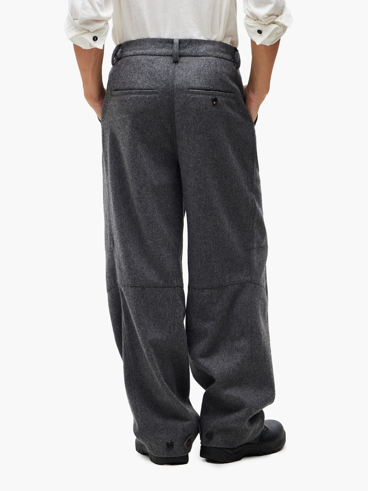 Jiyong Kim - Wool Dart Trousers (Grey) product image 5 | TRAB K-Fashion Australia
