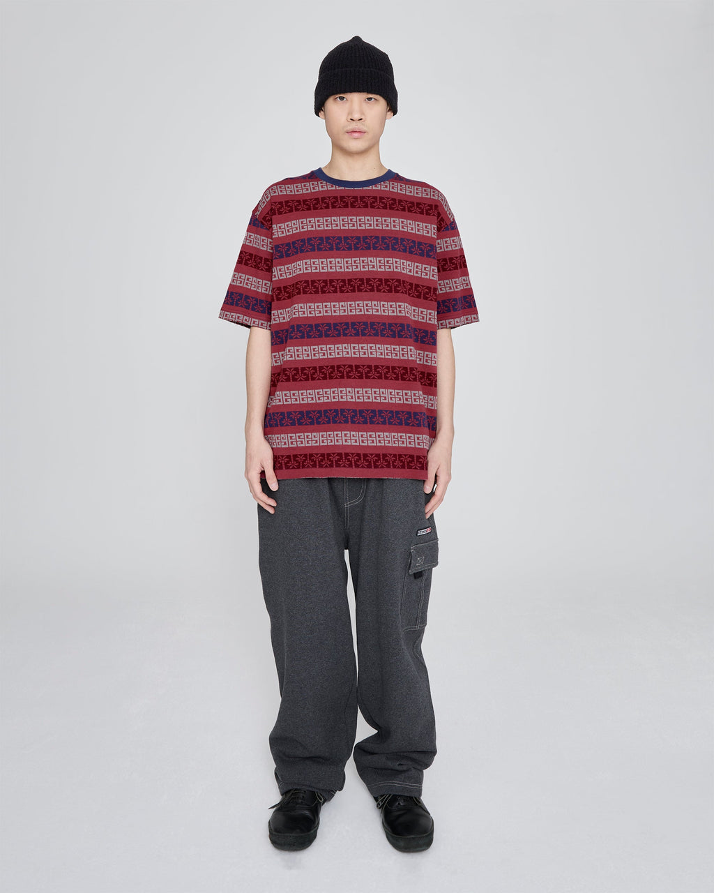 yeseyesee - Y.E.S Palm Jacquard Tee (Red) product image 7 | TRAB K-Fashion Australia