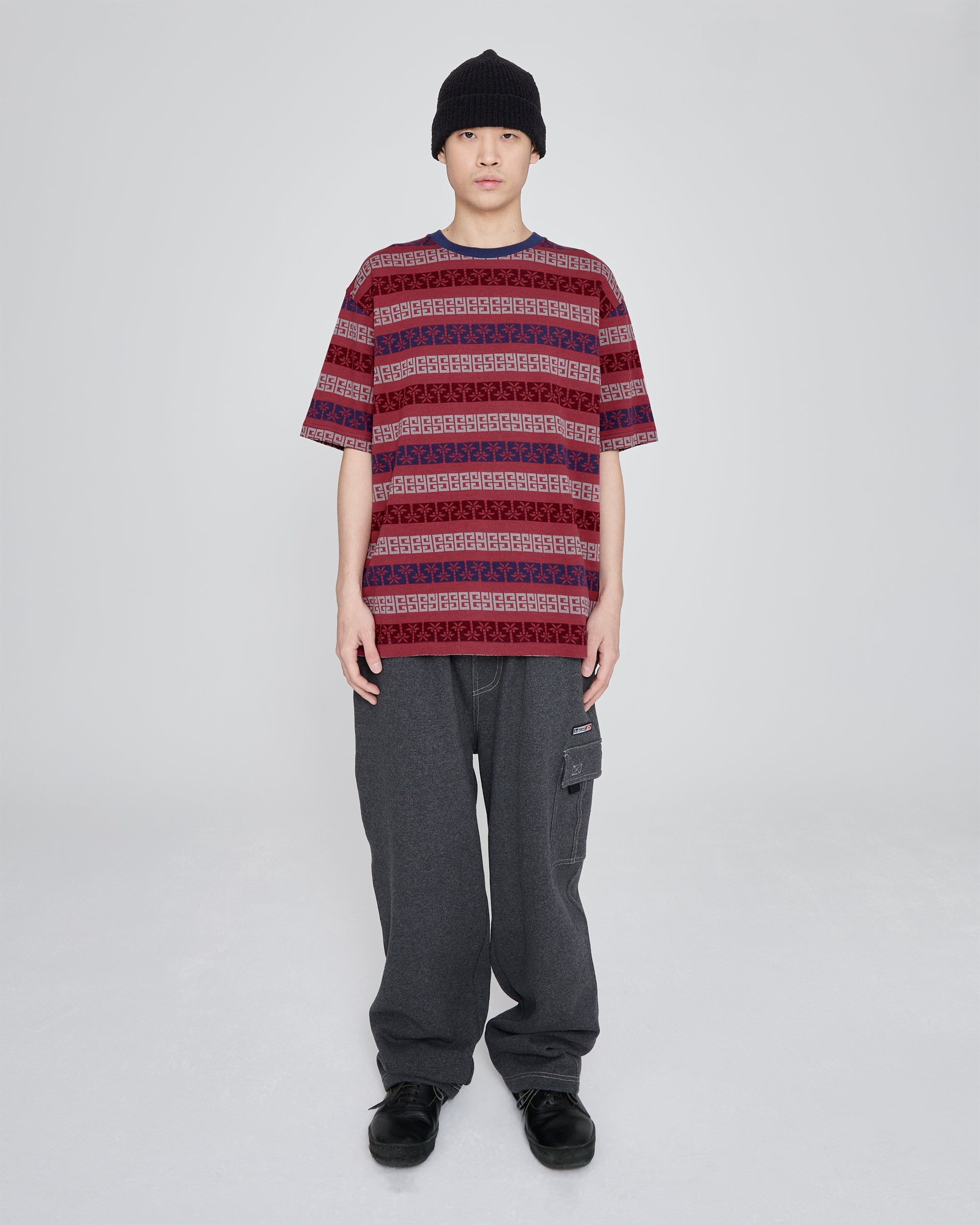 yeseyesee - Y.E.S Palm Jacquard Tee (Red) product image 7 | TRAB K-Fashion Australia