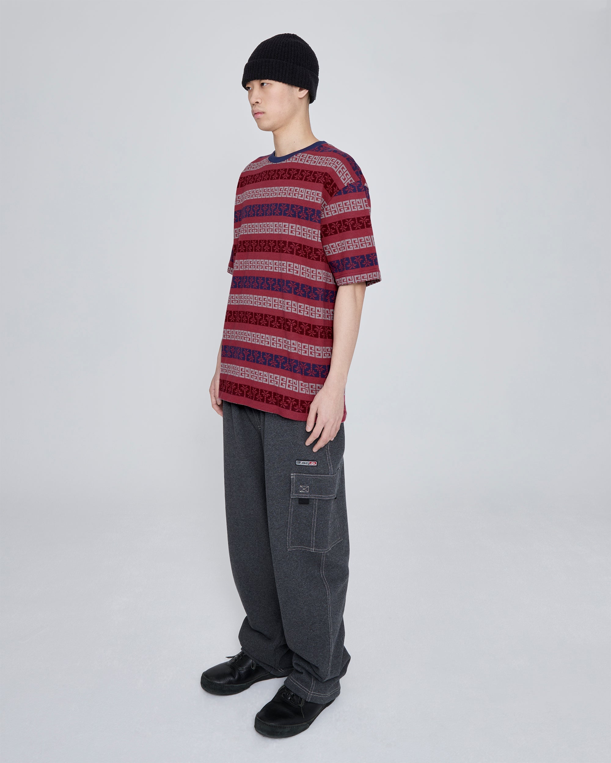 yeseyesee - Y.E.S Palm Jacquard Tee (Red) product image 8 | TRAB K-Fashion Australia