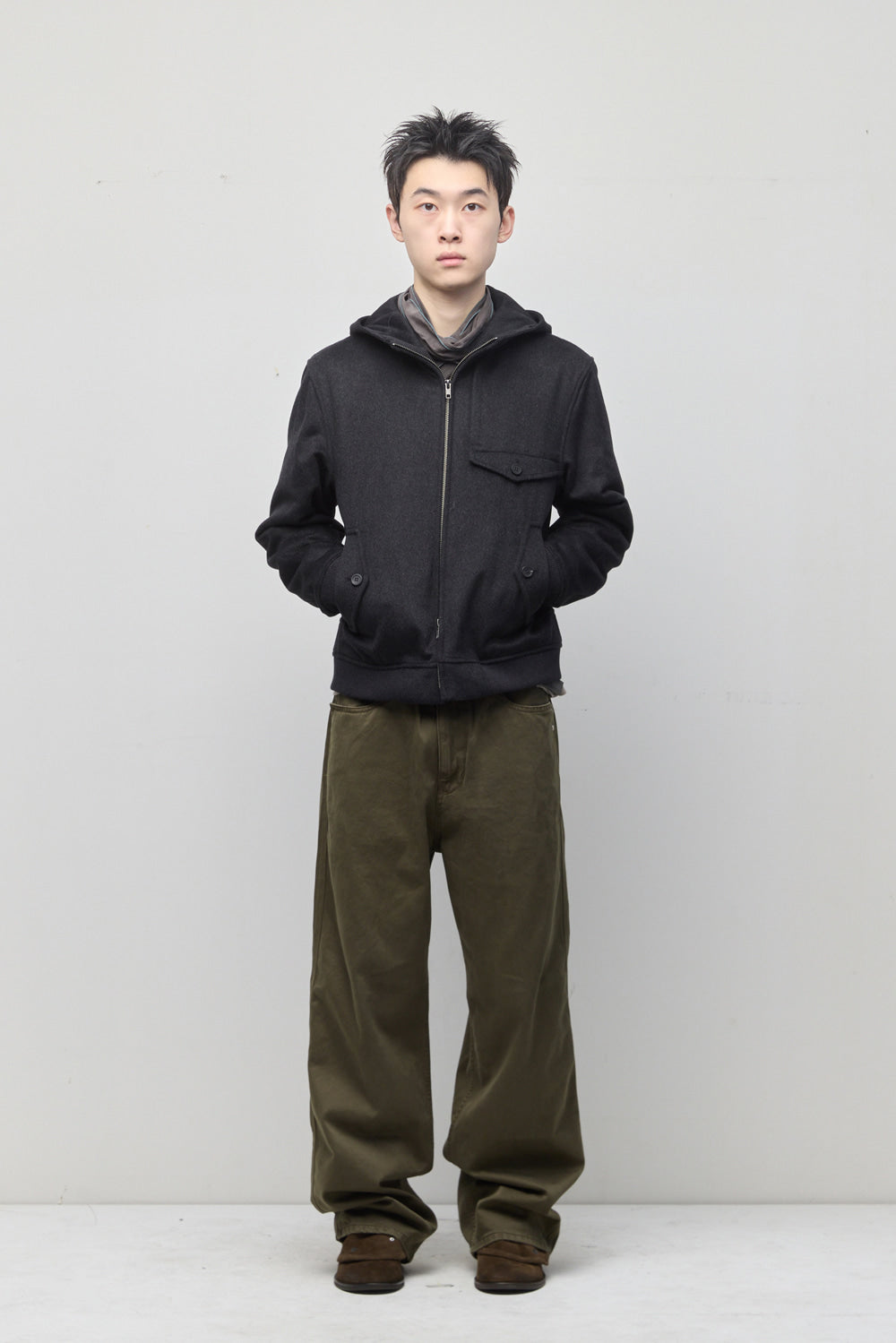 Hatchingroom - Hooded Jacket Dark Melange (Grey) product image 13 | TRAB K-Fashion Australia