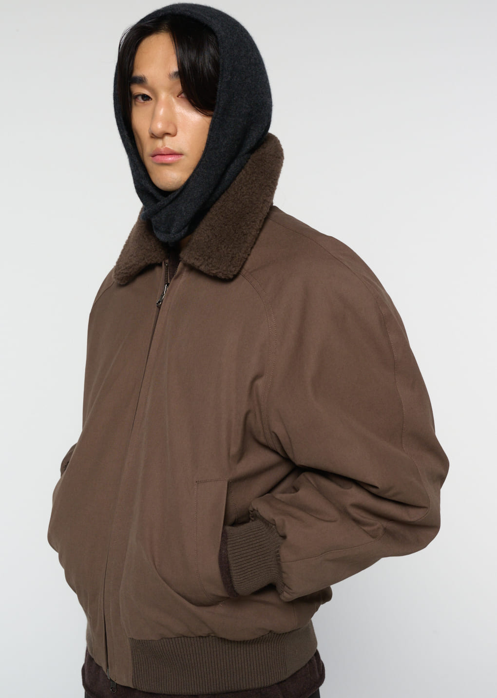 Amomento - cotton reversible shearling jumper (Brown) product image 6 | TRAB K-Fashion Australia