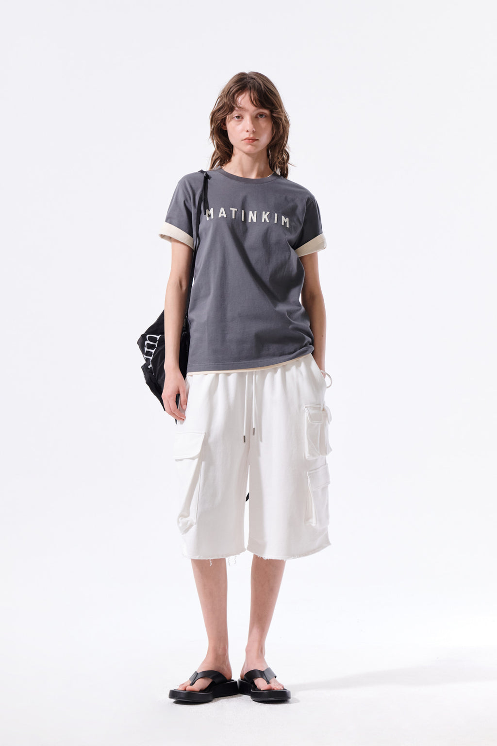 Matin Kim - Terry Utility Pocket Bermuda Pants (White) product image 8 | TRAB K-Fashion Australia