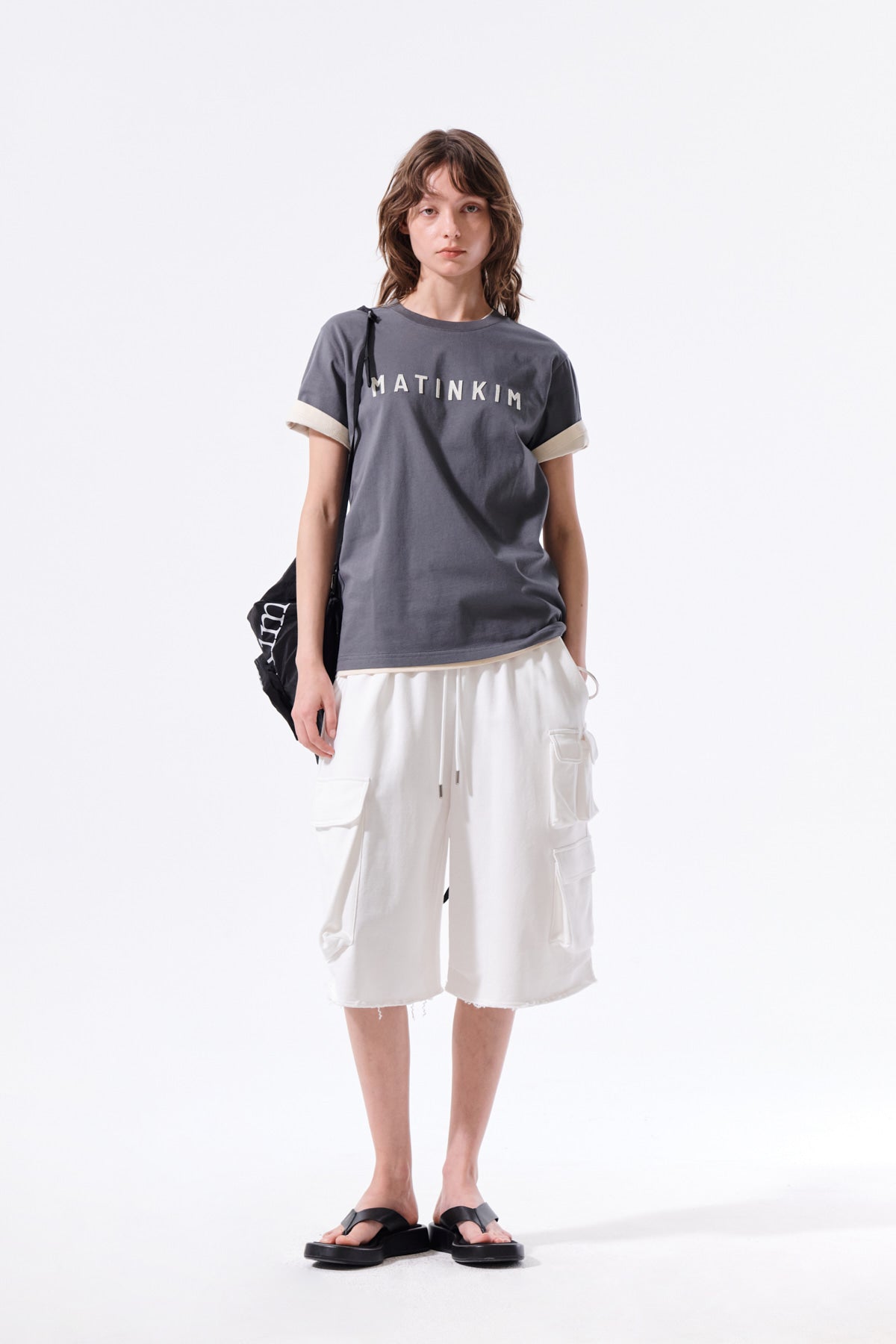 Matin Kim - Terry Utility Pocket Bermuda Pants (White) product image 8 | TRAB K-Fashion Australia