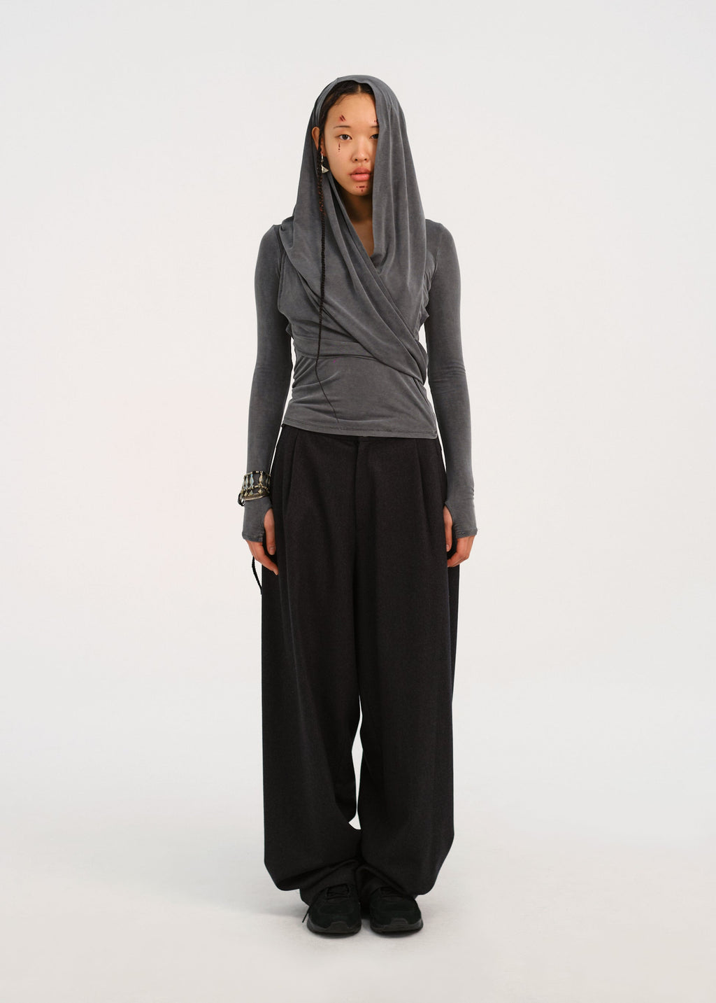 Hyein Seo - Wide Wool Pants (Dark Grey) product image 2 | TRAB K-Fashion Australia