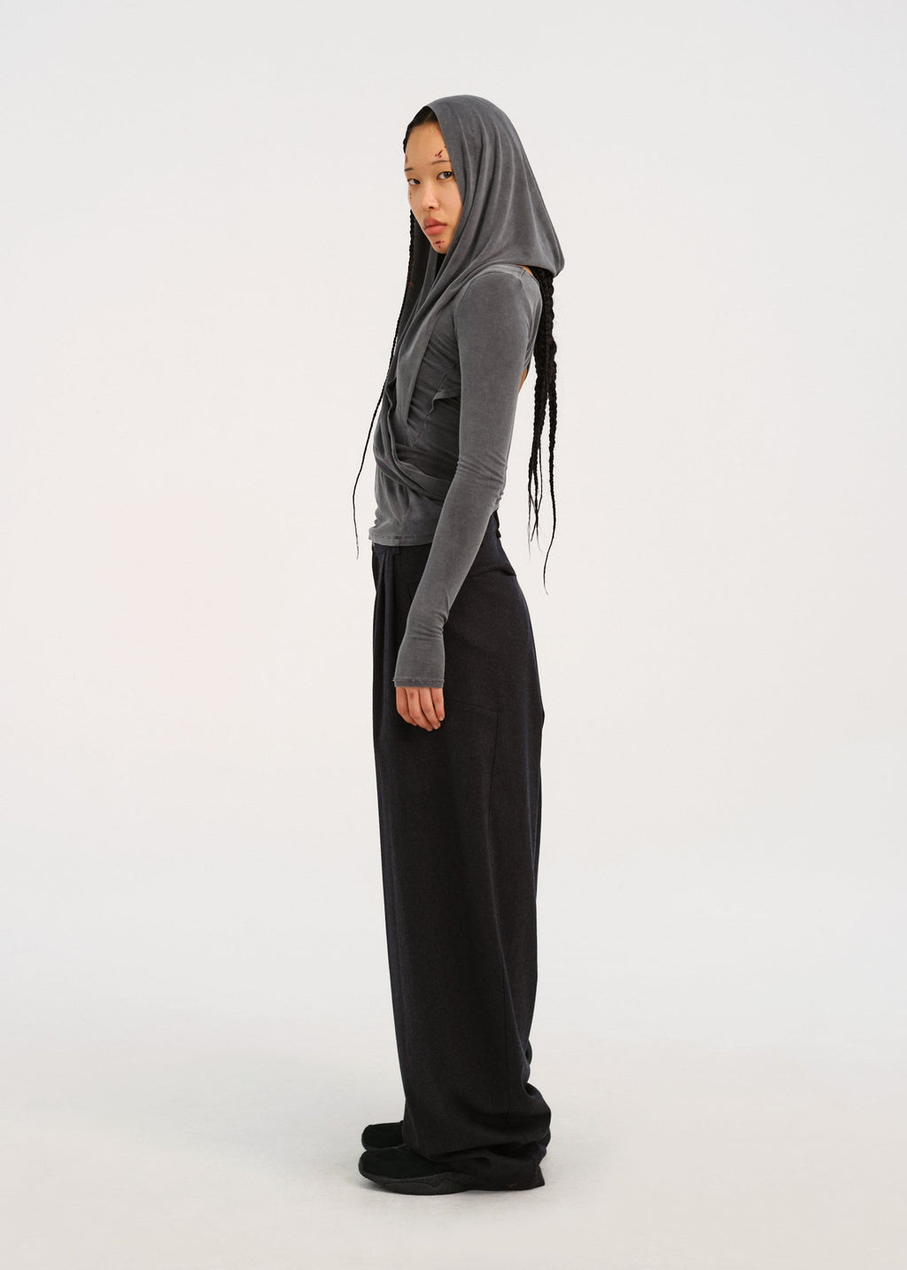 Hyein Seo - Wide Wool Pants (Dark Grey) product image 3 | TRAB K-Fashion Australia
