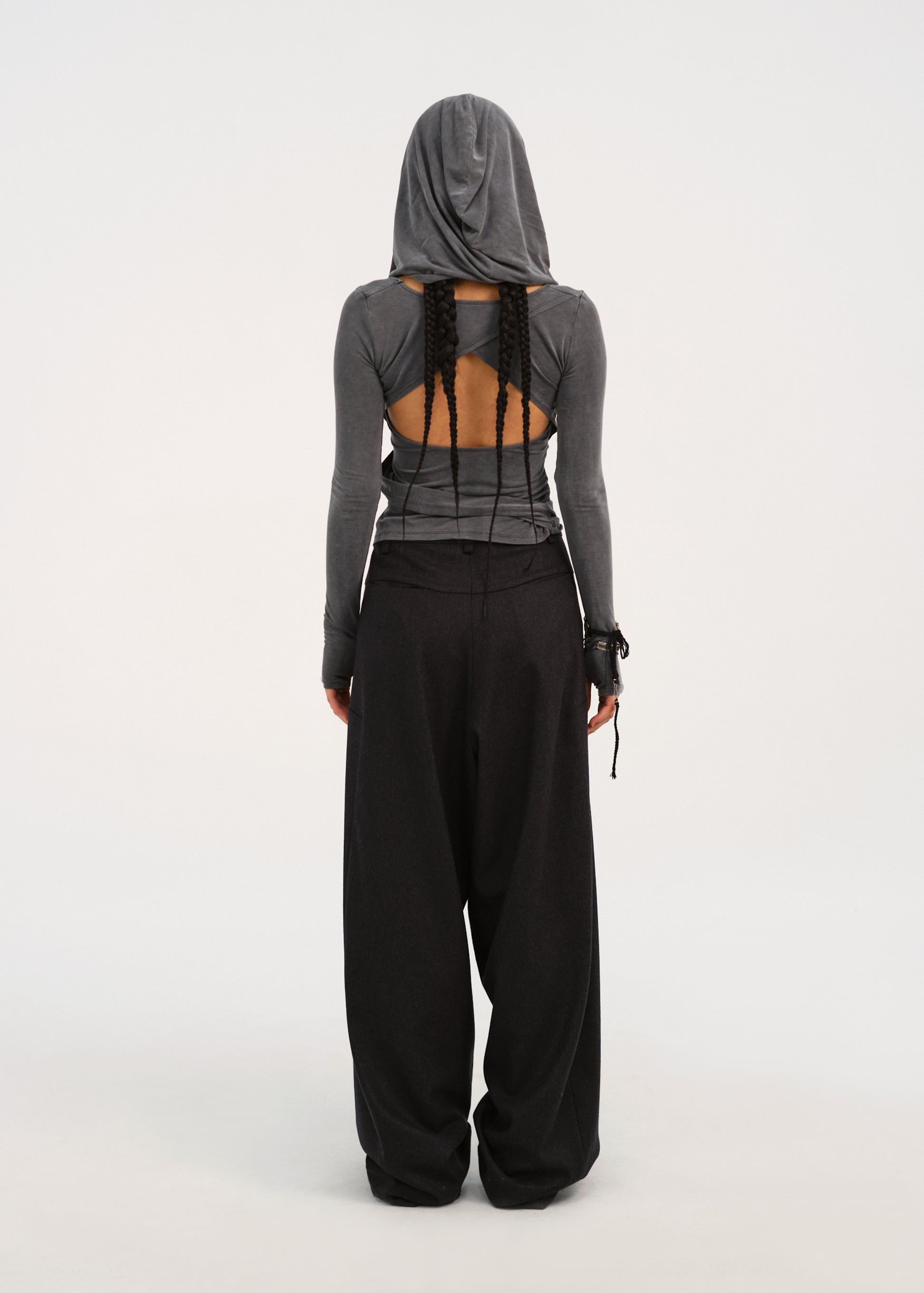 Hyein Seo - Wide Wool Pants (Dark Grey) product image 4 | TRAB K-Fashion Australia