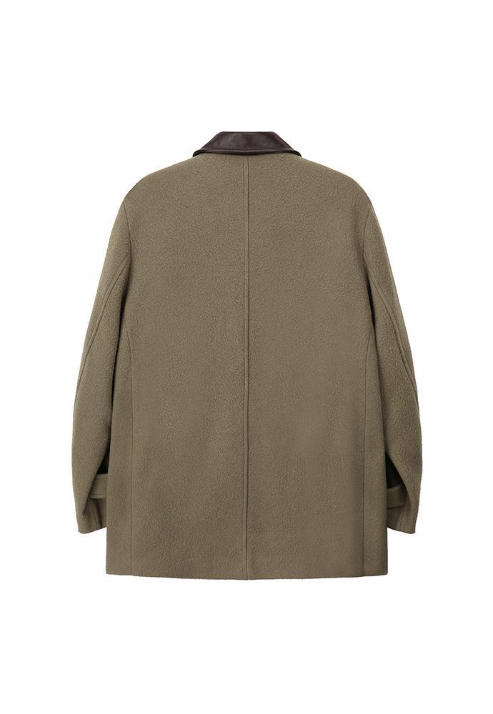 Art if acts - Leather Collar Casentino Half Coat (Moss Grey) product image 8 | TRAB K-Fashion Australia