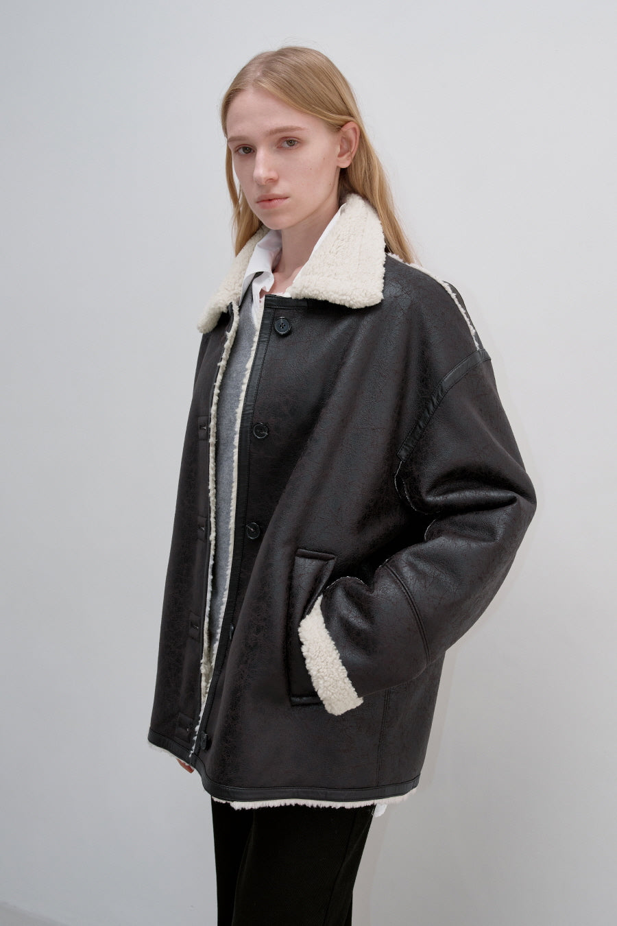 Insilence - Vintage Button-down Mustang (Brown) product image 6 | TRAB K-Fashion Australia