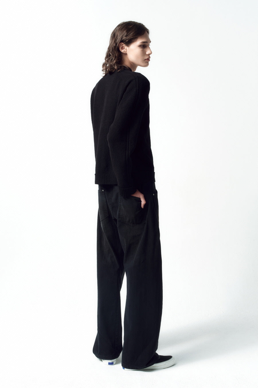Insilence - Textured Knit Zip-Up (Black) product image 6 | TRAB K-Fashion Australia