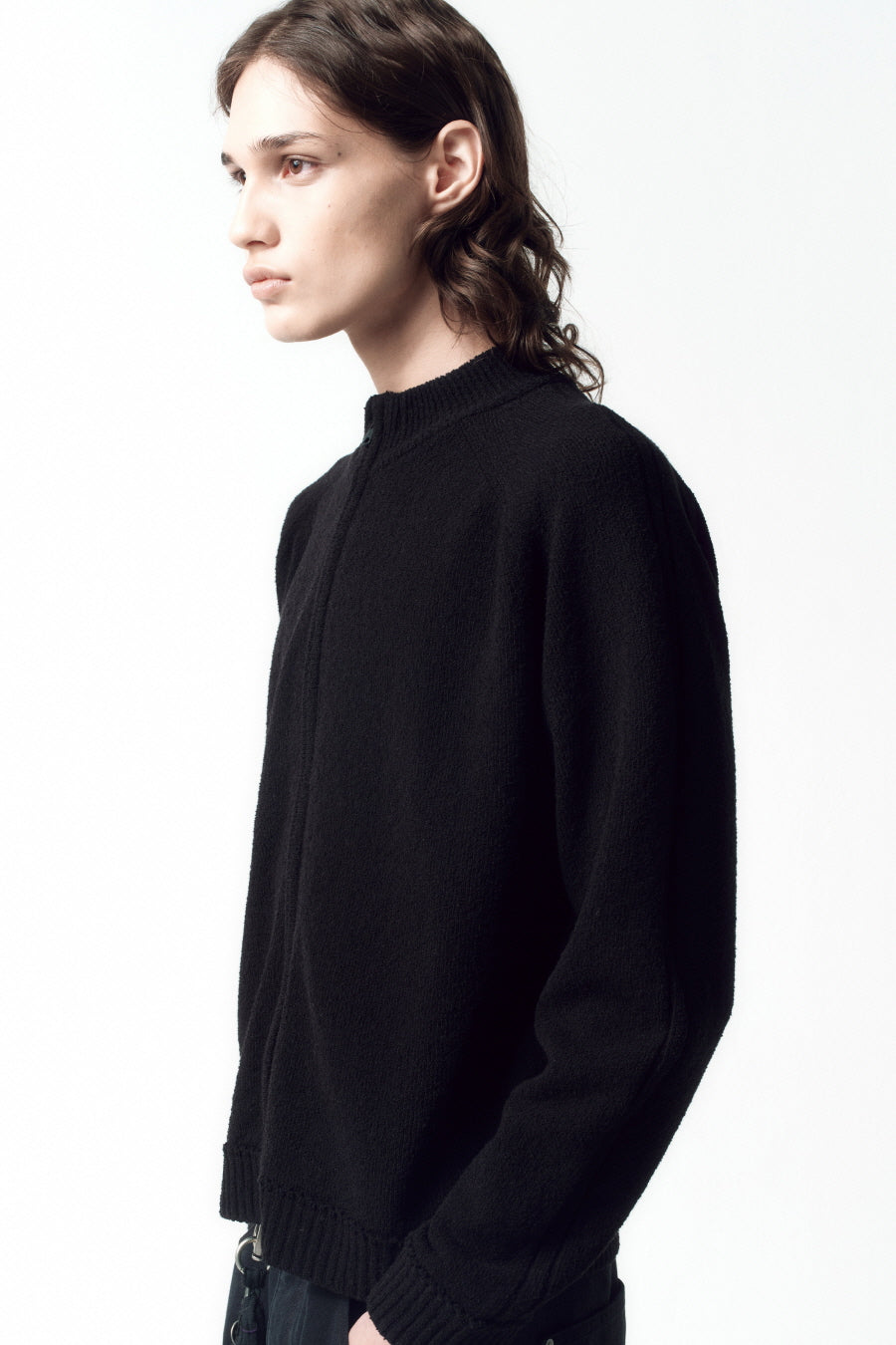 Insilence - Textured Knit Zip-Up (Black) product image 5 | TRAB K-Fashion Australia