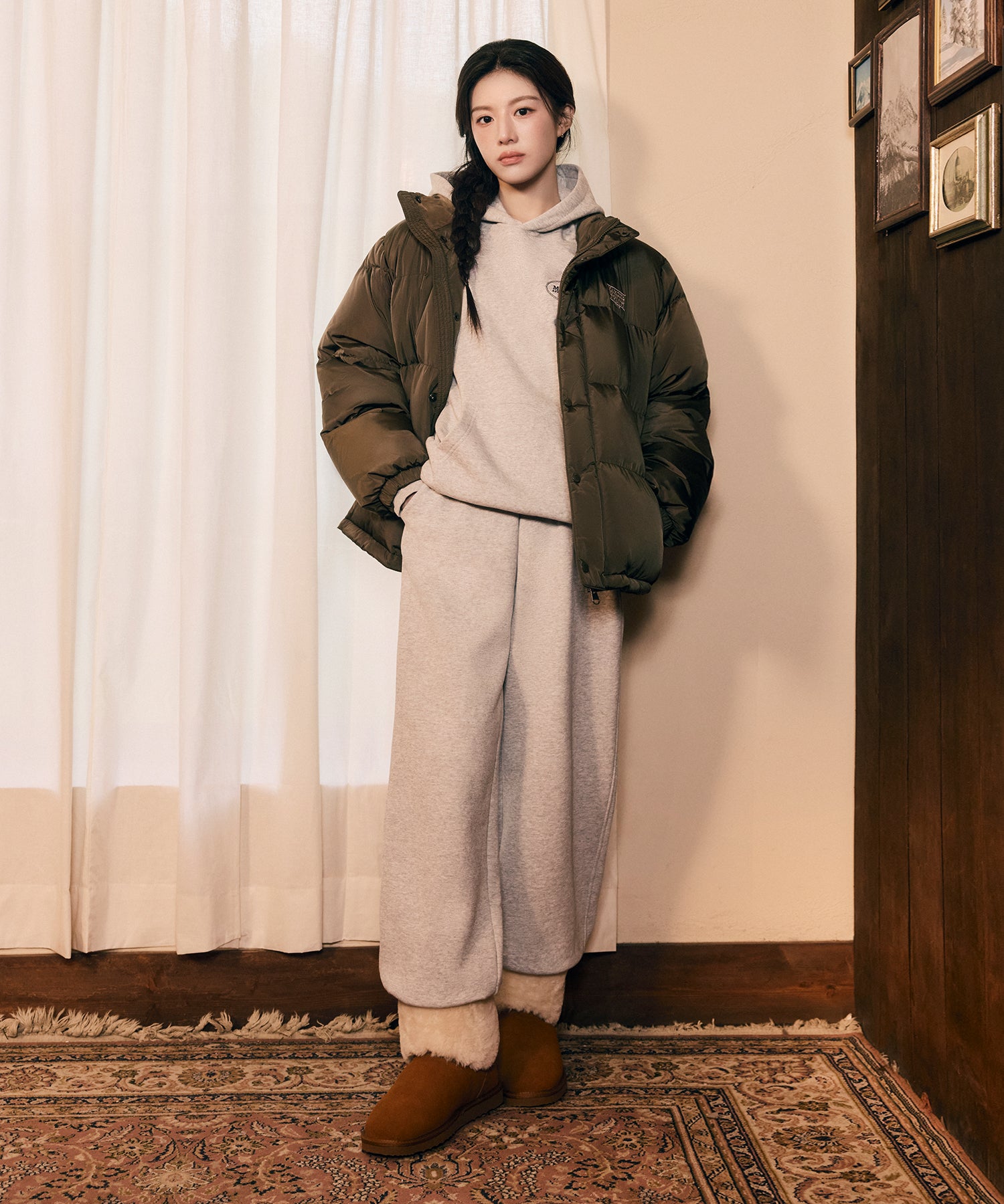 Marithe & Francois Girbaud - Classic Logo Down Jacket (Khaki) product image 4 | TRAB K-Fashion Australia