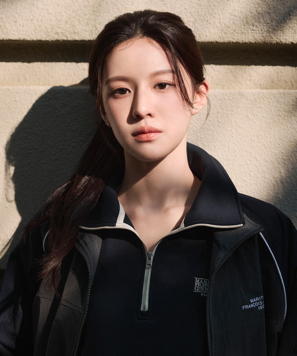 Marithe & Francois Girbaud - Color-block Highneck Windbreaker (Charcoal) product image 4 | TRAB K-Fashion Australia