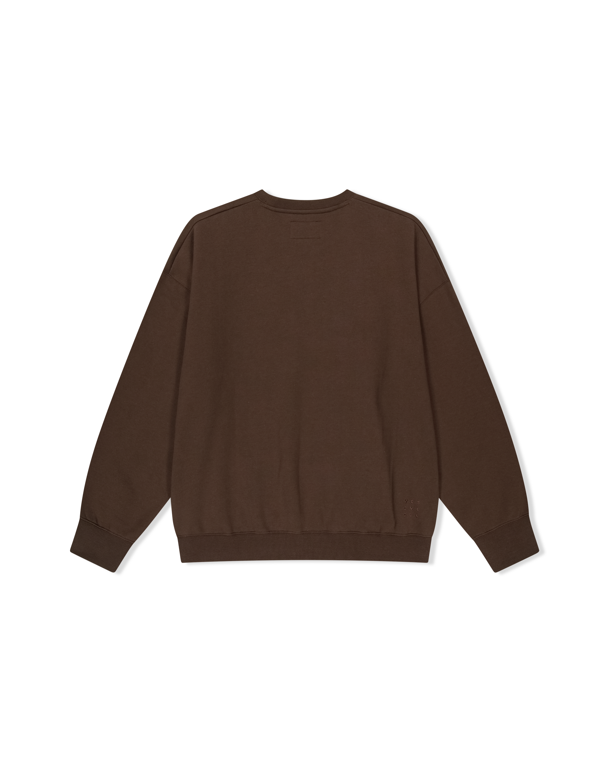 yeseyesee - Y.E.S Checkered Logo Sweatshirt (Dark Brown) product image 2 | TRAB K-Fashion Australia
