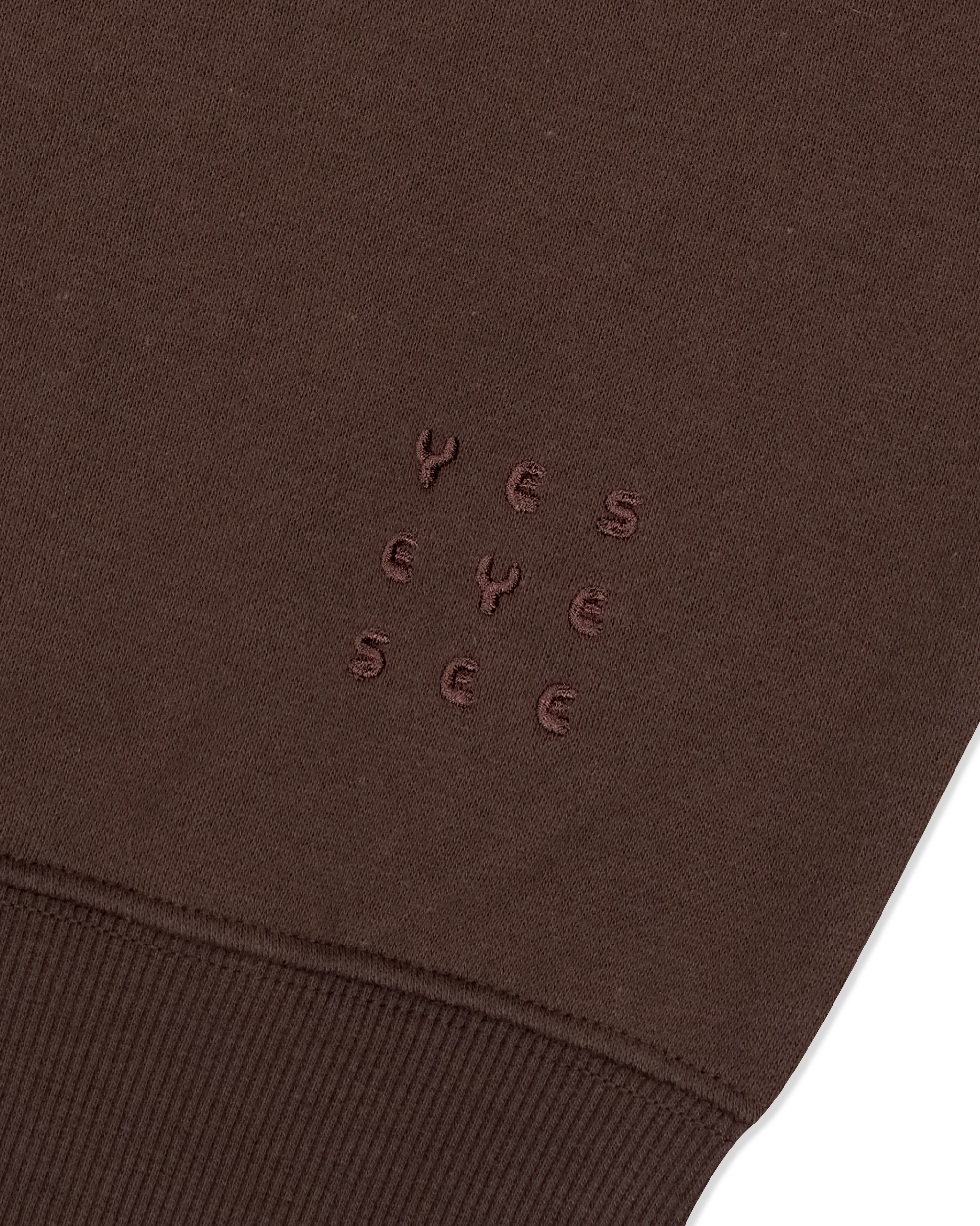 yeseyesee - Y.E.S Checkered Logo Sweatshirt (Dark Brown) product image 4 | TRAB K-Fashion Australia
