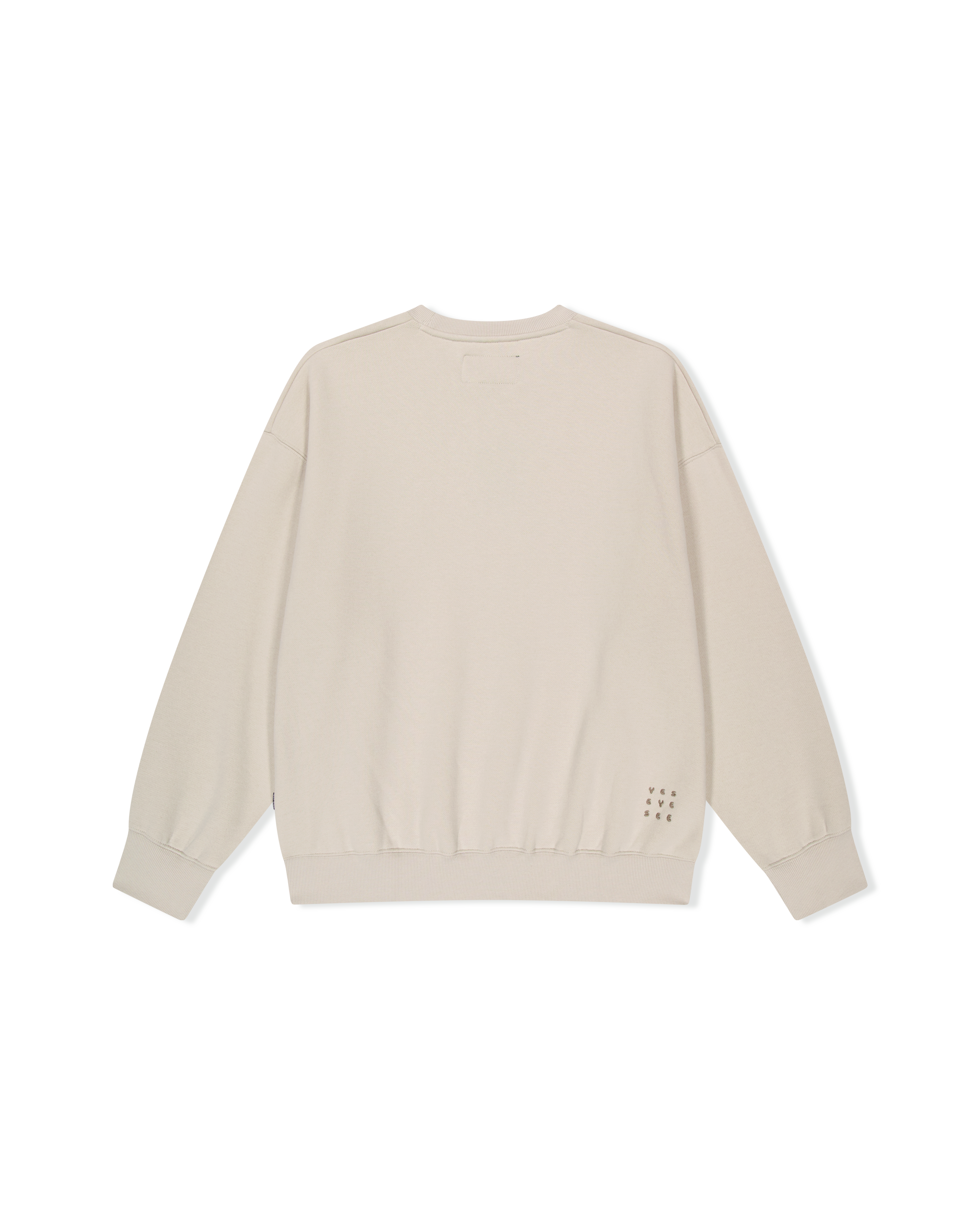 yeseyesee - Y.E.S Checkered Logo Sweatshirt (Ecru) product image 2 | TRAB K-Fashion Australia