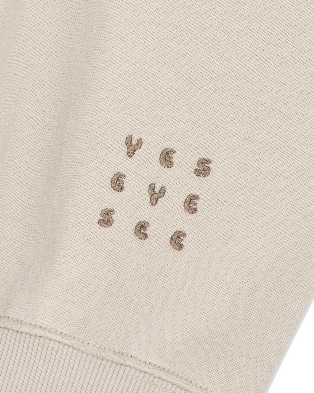 yeseyesee - Y.E.S Checkered Logo Sweatshirt (Ecru) product image 4 | TRAB K-Fashion Australia