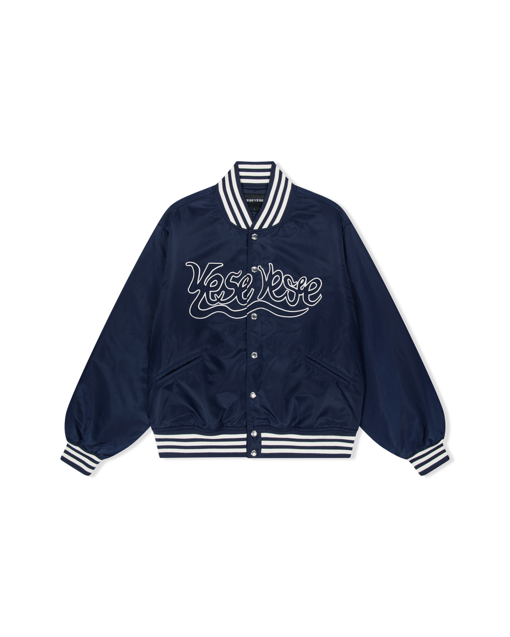 yeseyesee - Y.E.S Snail Logo Stadium Jacket (Navy) product image 1 | TRAB K-Fashion Australia