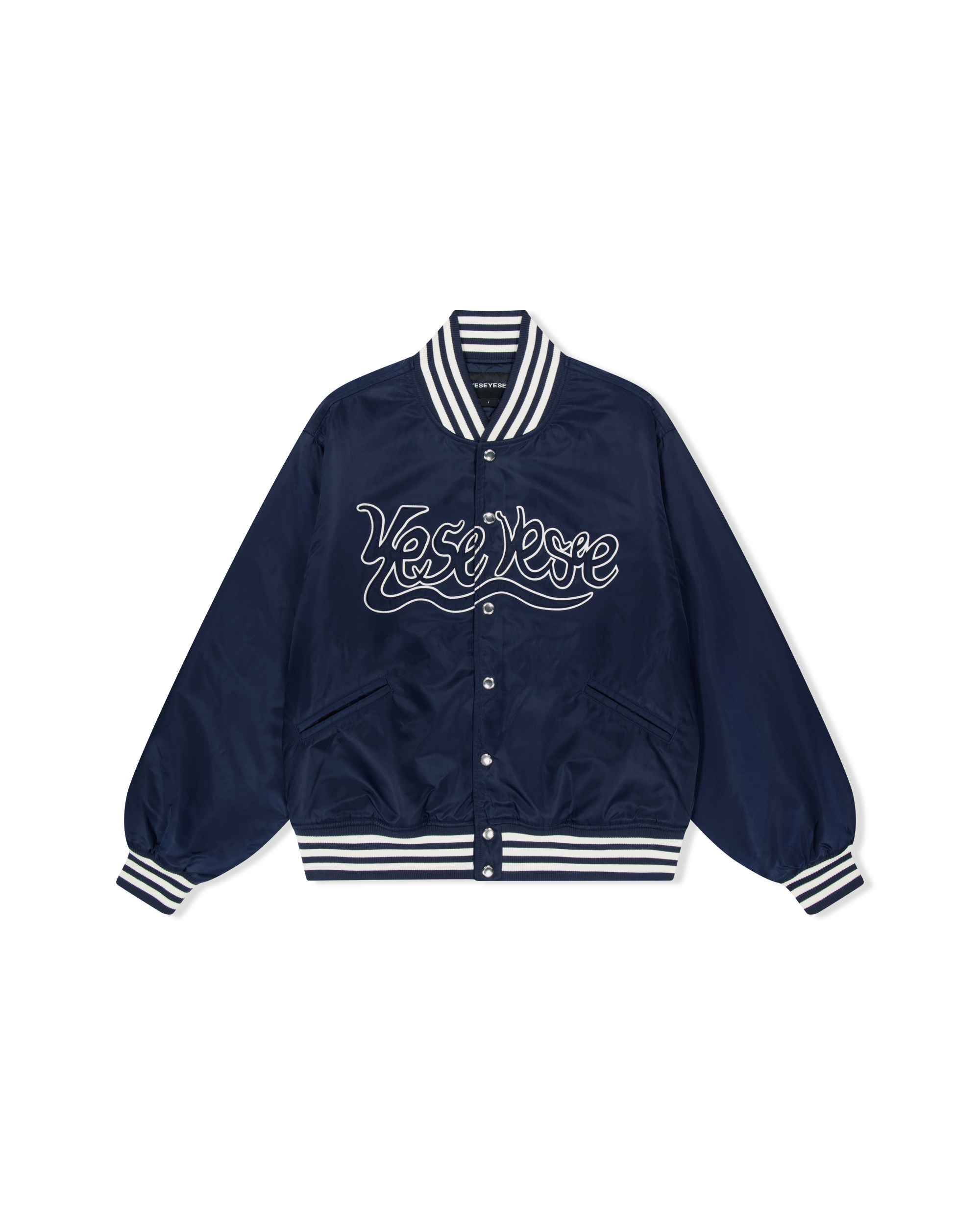 yeseyesee - Y.E.S Snail Logo Stadium Jacket (Navy) product image 1 | TRAB K-Fashion Australia