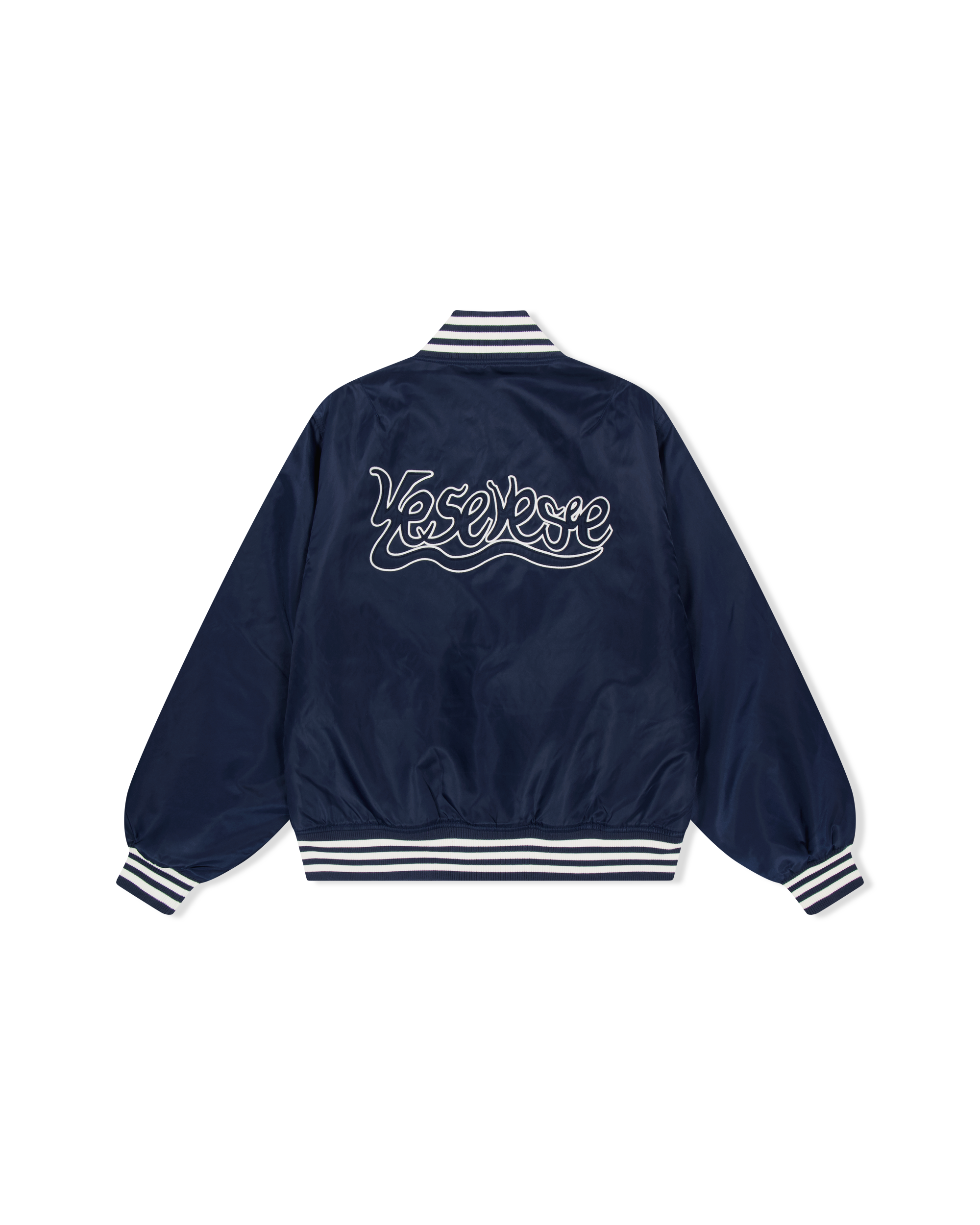 yeseyesee - Y.E.S Snail Logo Stadium Jacket (Navy) product image 2 | TRAB K-Fashion Australia