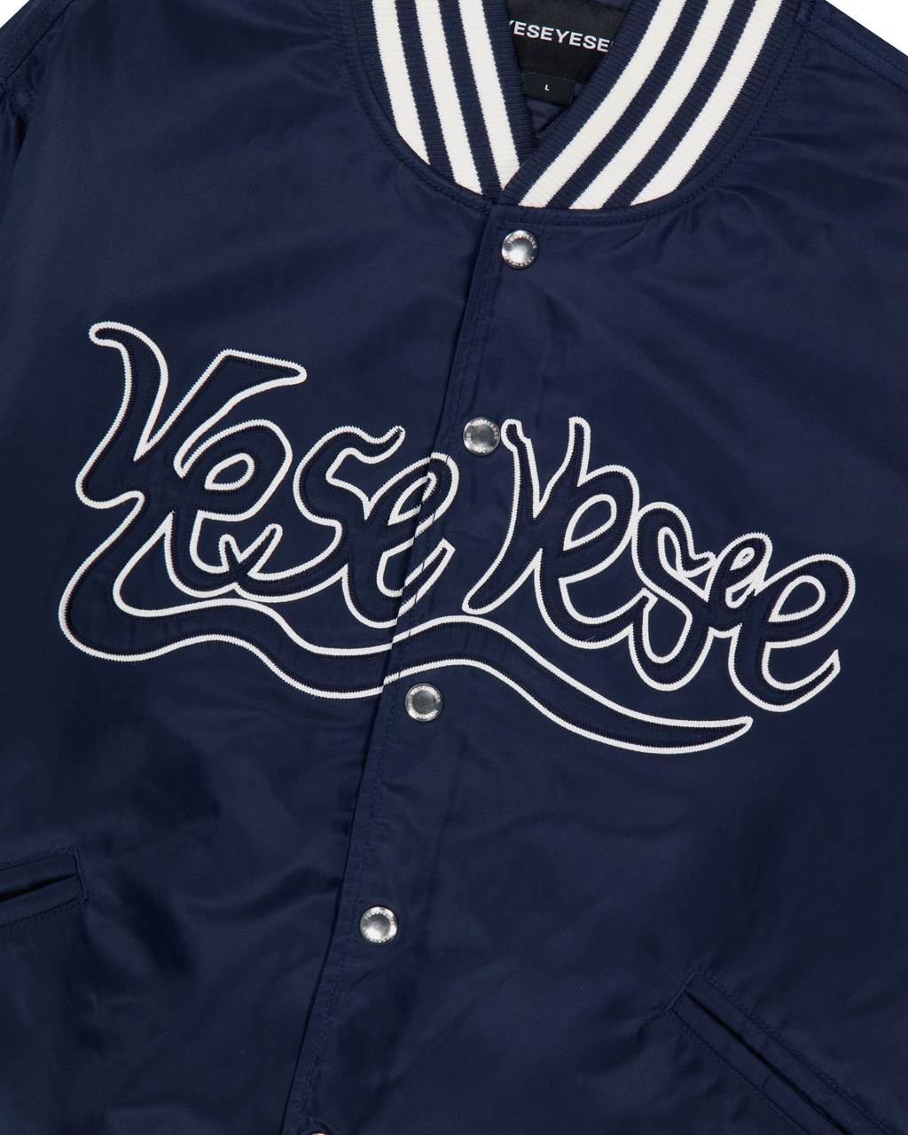 yeseyesee - Y.E.S Snail Logo Stadium Jacket (Navy) product image 3 | TRAB K-Fashion Australia