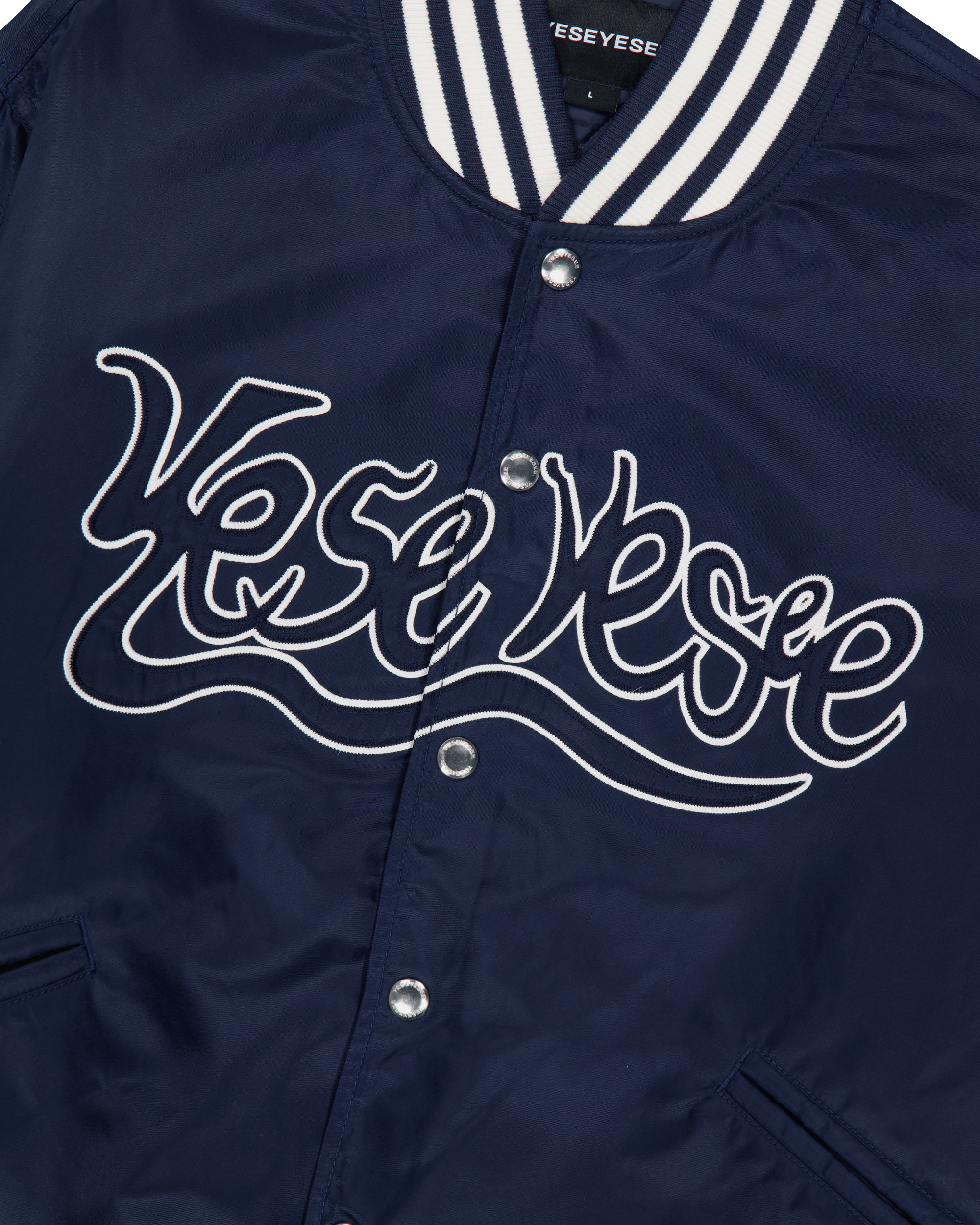 yeseyesee - Y.E.S Snail Logo Stadium Jacket (Navy) product image 3 | TRAB K-Fashion Australia