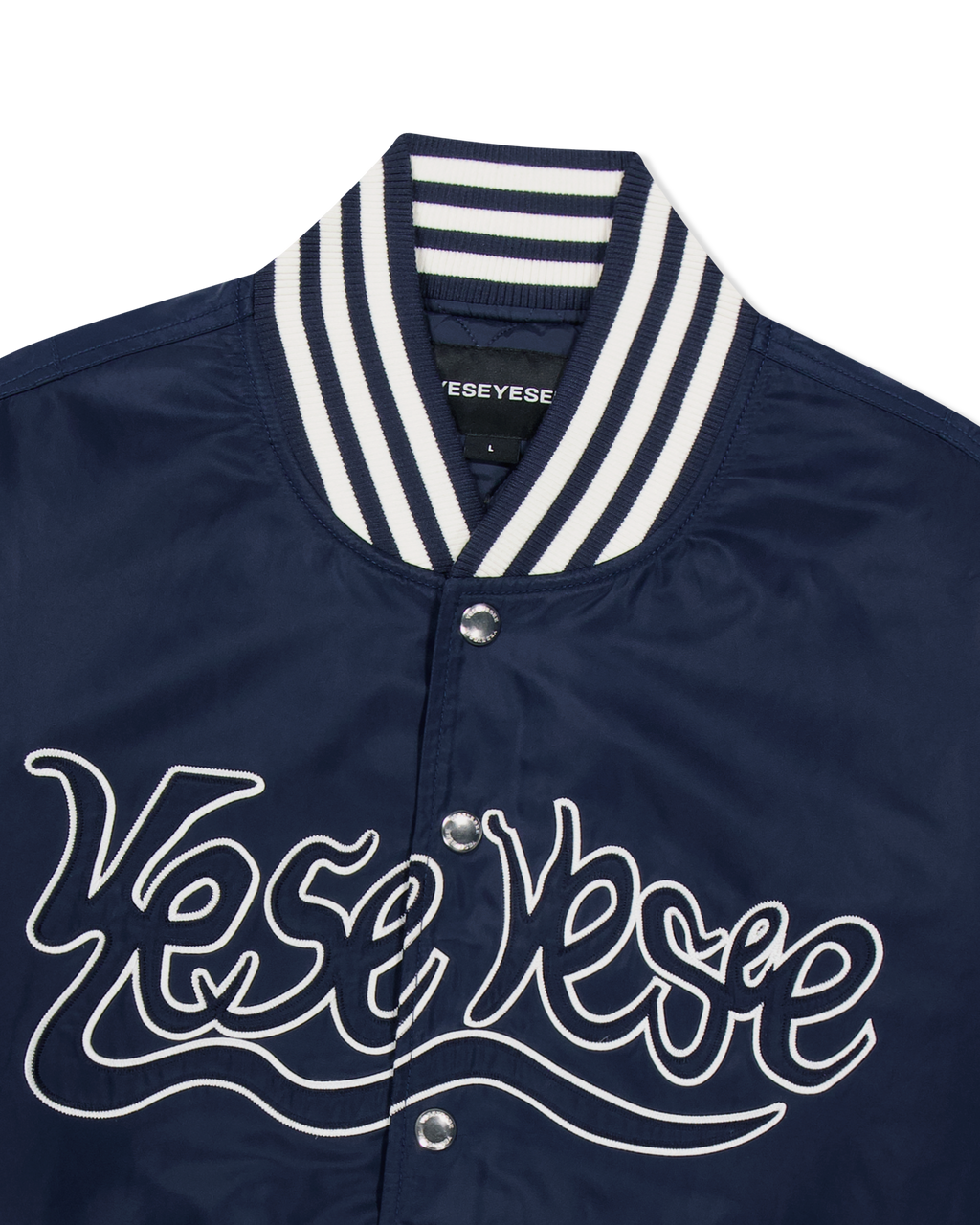 yeseyesee - Y.E.S Snail Logo Stadium Jacket (Navy) product image 5 | TRAB K-Fashion Australia