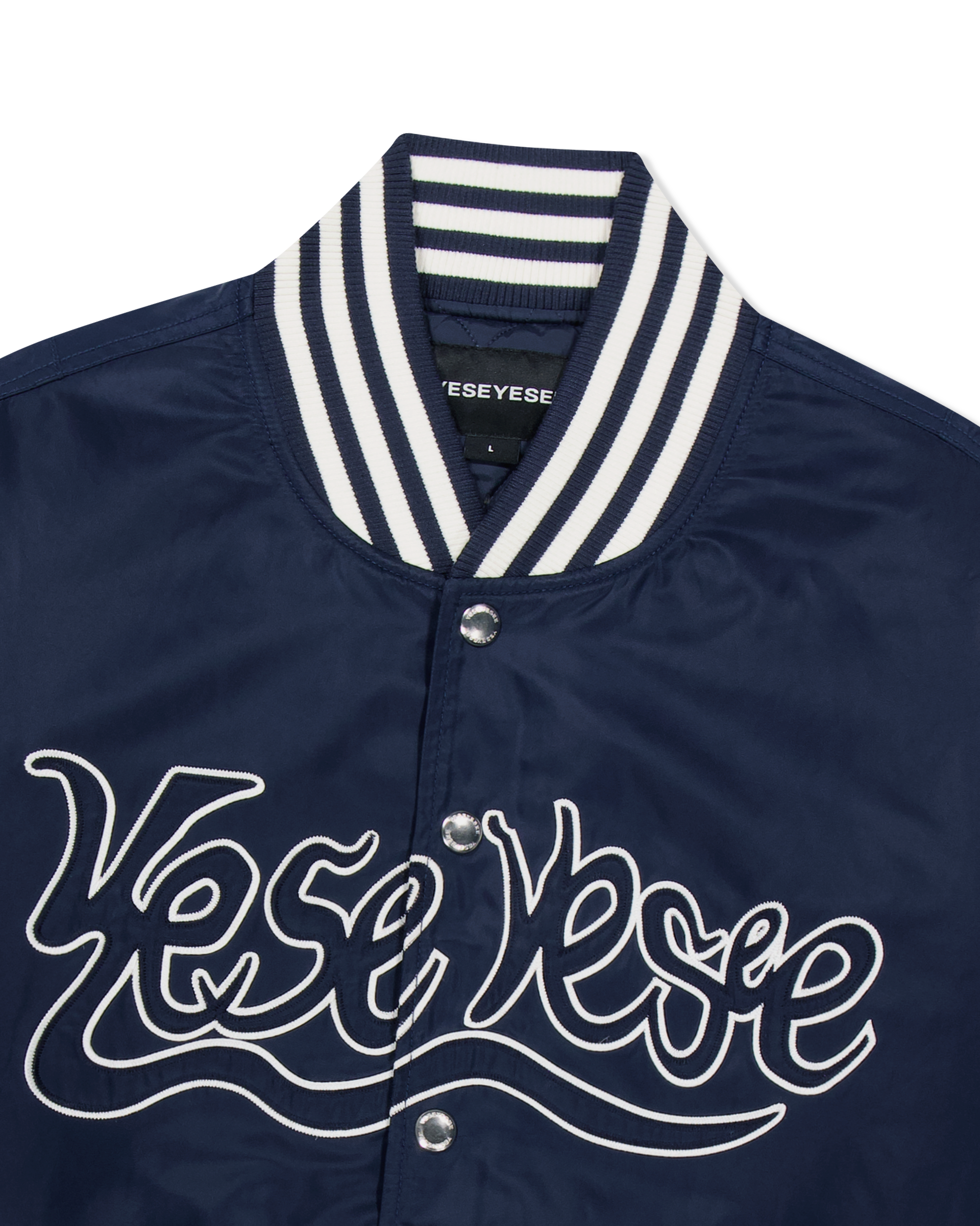 yeseyesee - Y.E.S Snail Logo Stadium Jacket (Navy) product image 5 | TRAB K-Fashion Australia