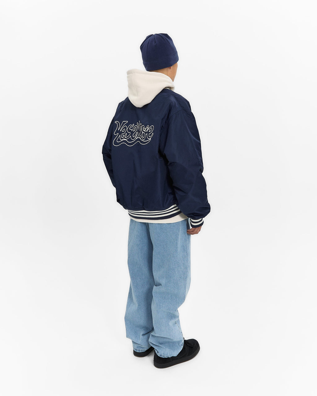 yeseyesee - Y.E.S Snail Logo Stadium Jacket (Navy) product image 9 | TRAB K-Fashion Australia