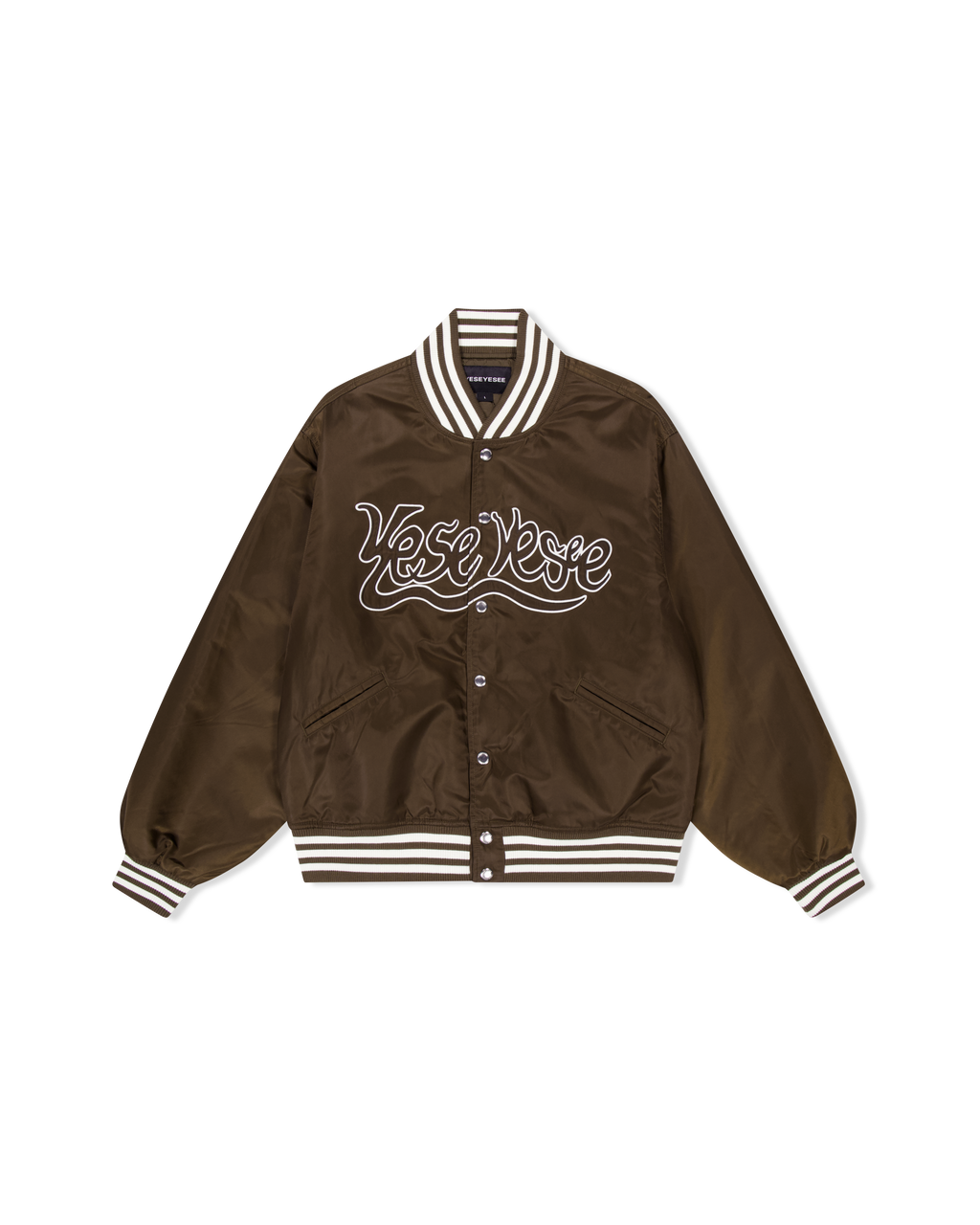 yeseyesee - Y.E.S Snail Logo Stadium Jacket (Brown) product image 1 | TRAB K-Fashion Australia