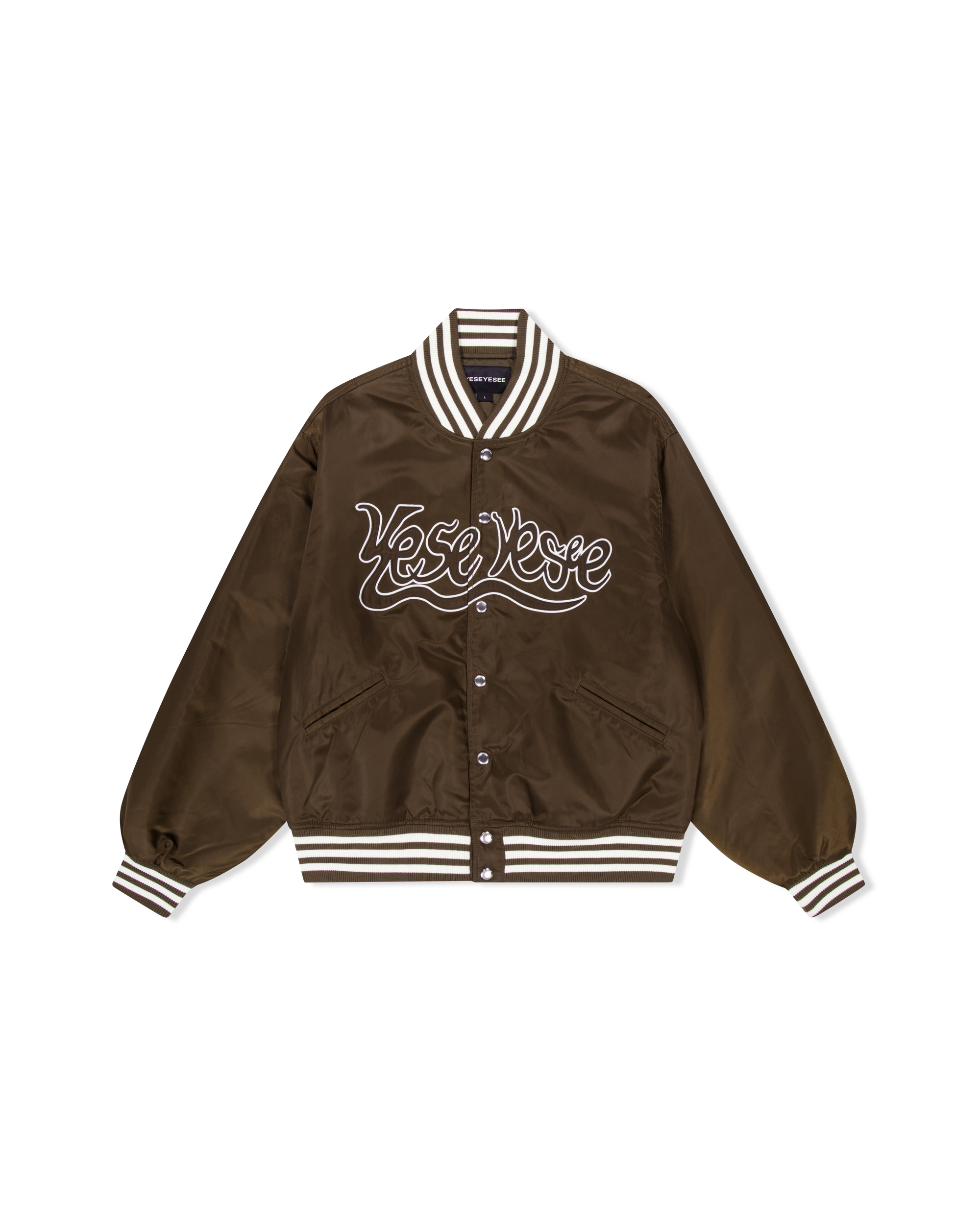 yeseyesee - Y.E.S Snail Logo Stadium Jacket (Brown) product image 1 | TRAB K-Fashion Australia