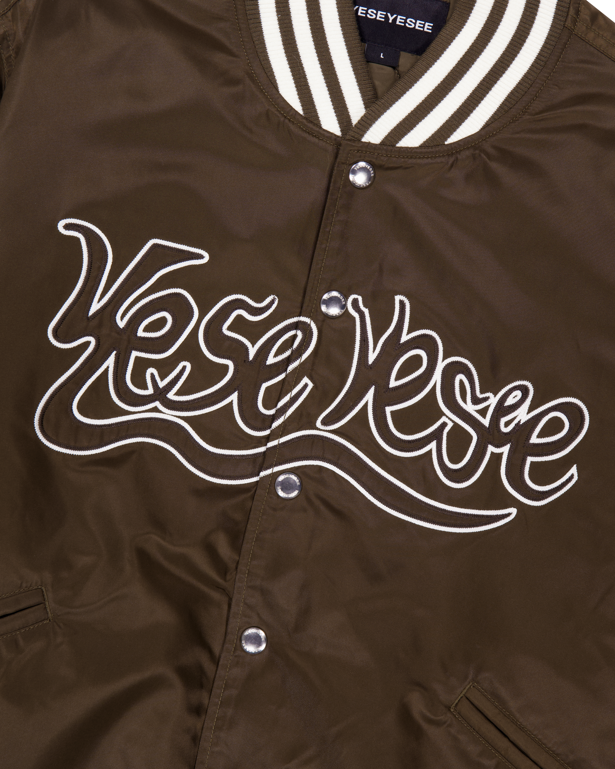 yeseyesee - Y.E.S Snail Logo Stadium Jacket (Brown) product image 3 | TRAB K-Fashion Australia