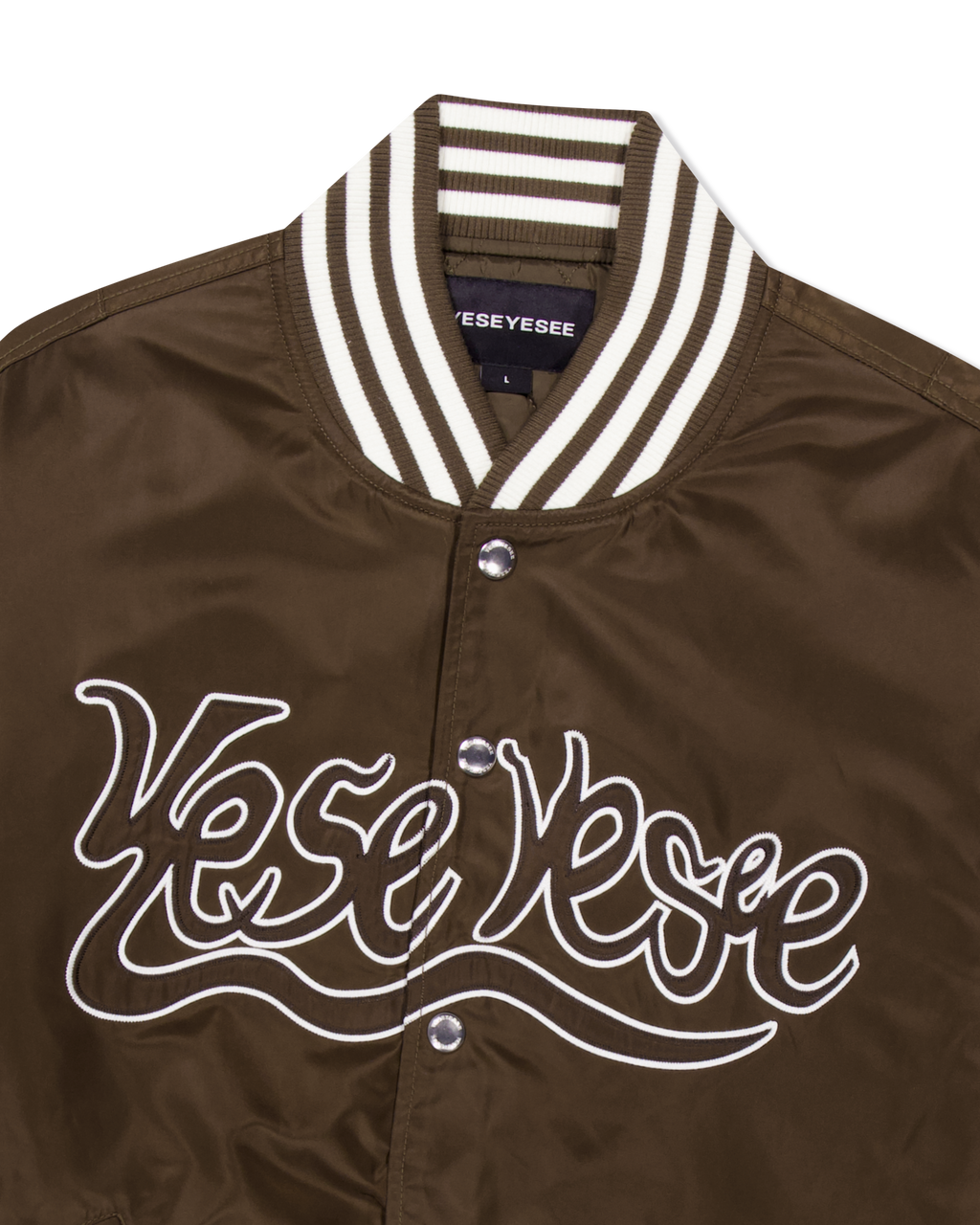 yeseyesee - Y.E.S Snail Logo Stadium Jacket (Brown) product image 5 | TRAB K-Fashion Australia