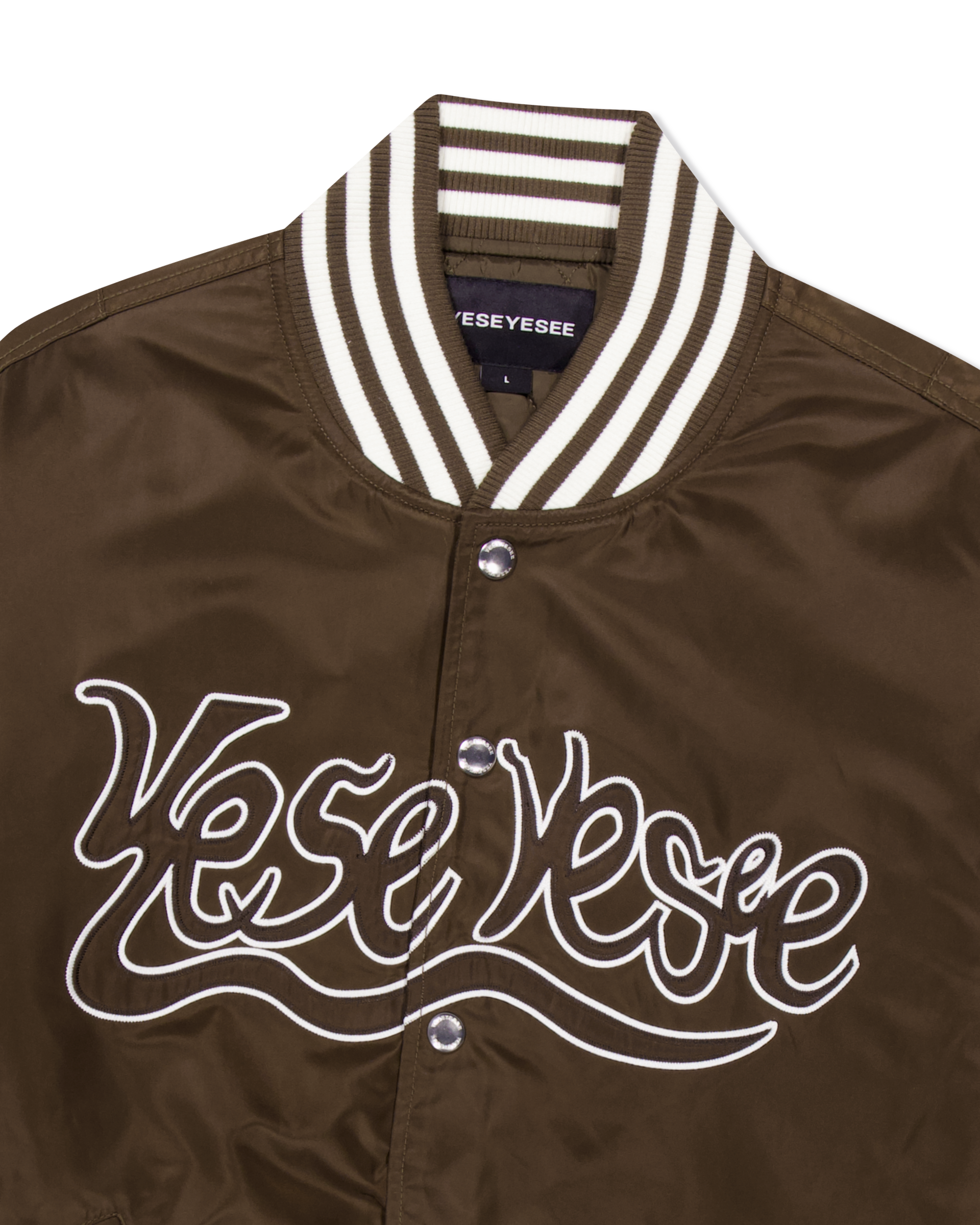 yeseyesee - Y.E.S Snail Logo Stadium Jacket (Brown) product image 5 | TRAB K-Fashion Australia
