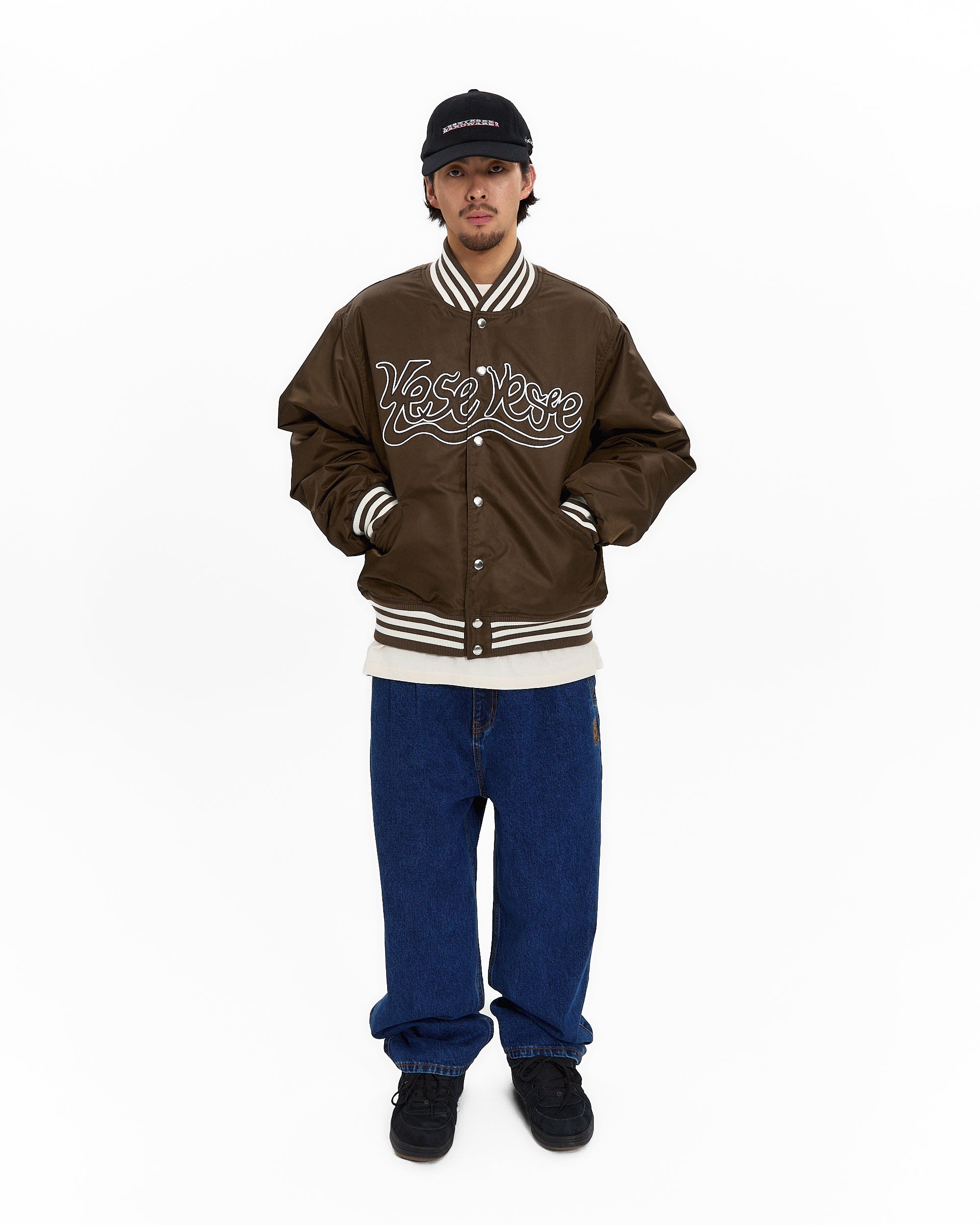 yeseyesee - Y.E.S Snail Logo Stadium Jacket (Brown) product image 7 | TRAB K-Fashion Australia