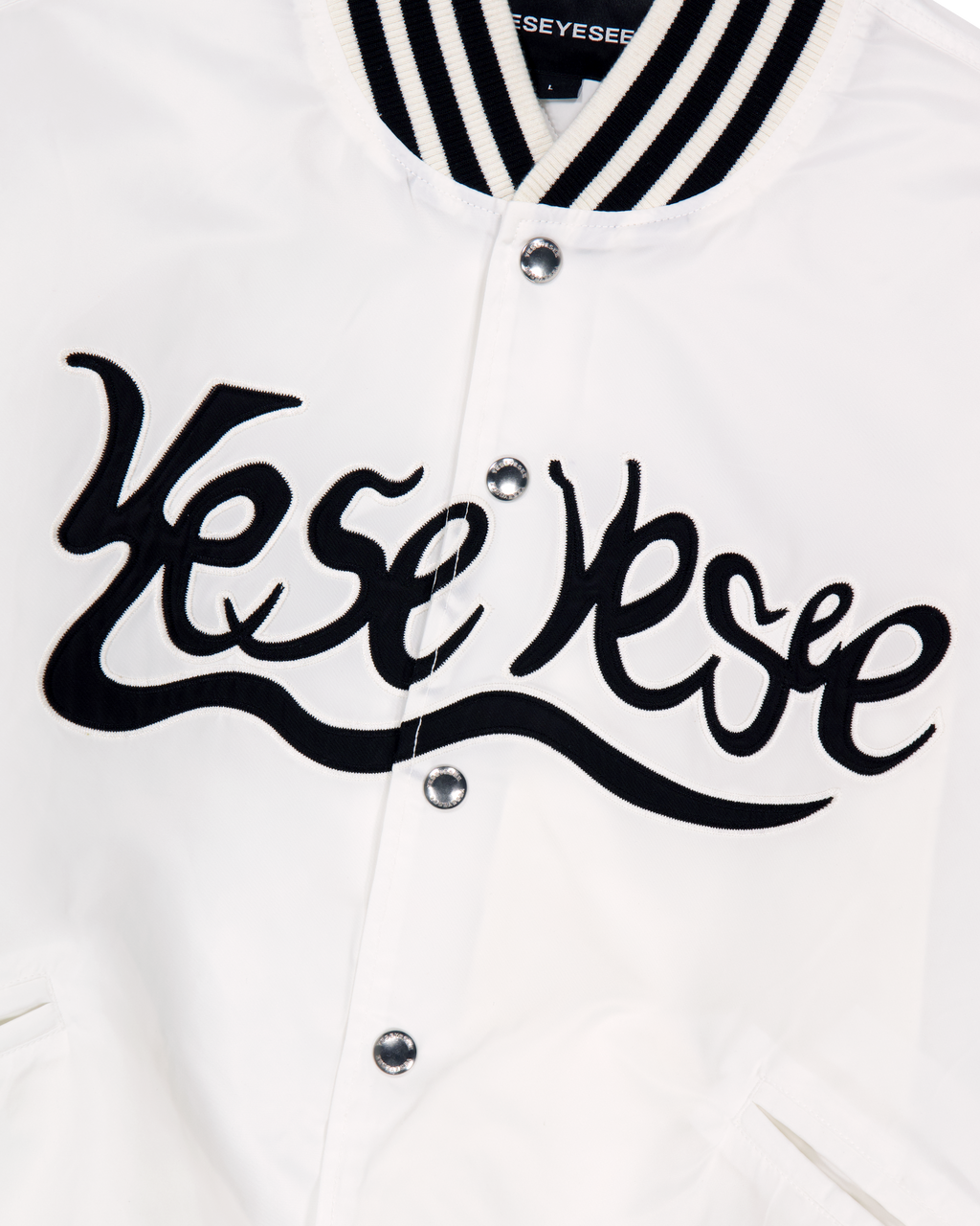 yeseyesee - Y.E.S Snail Logo Stadium Jacket (White) product image 3 | TRAB K-Fashion Australia