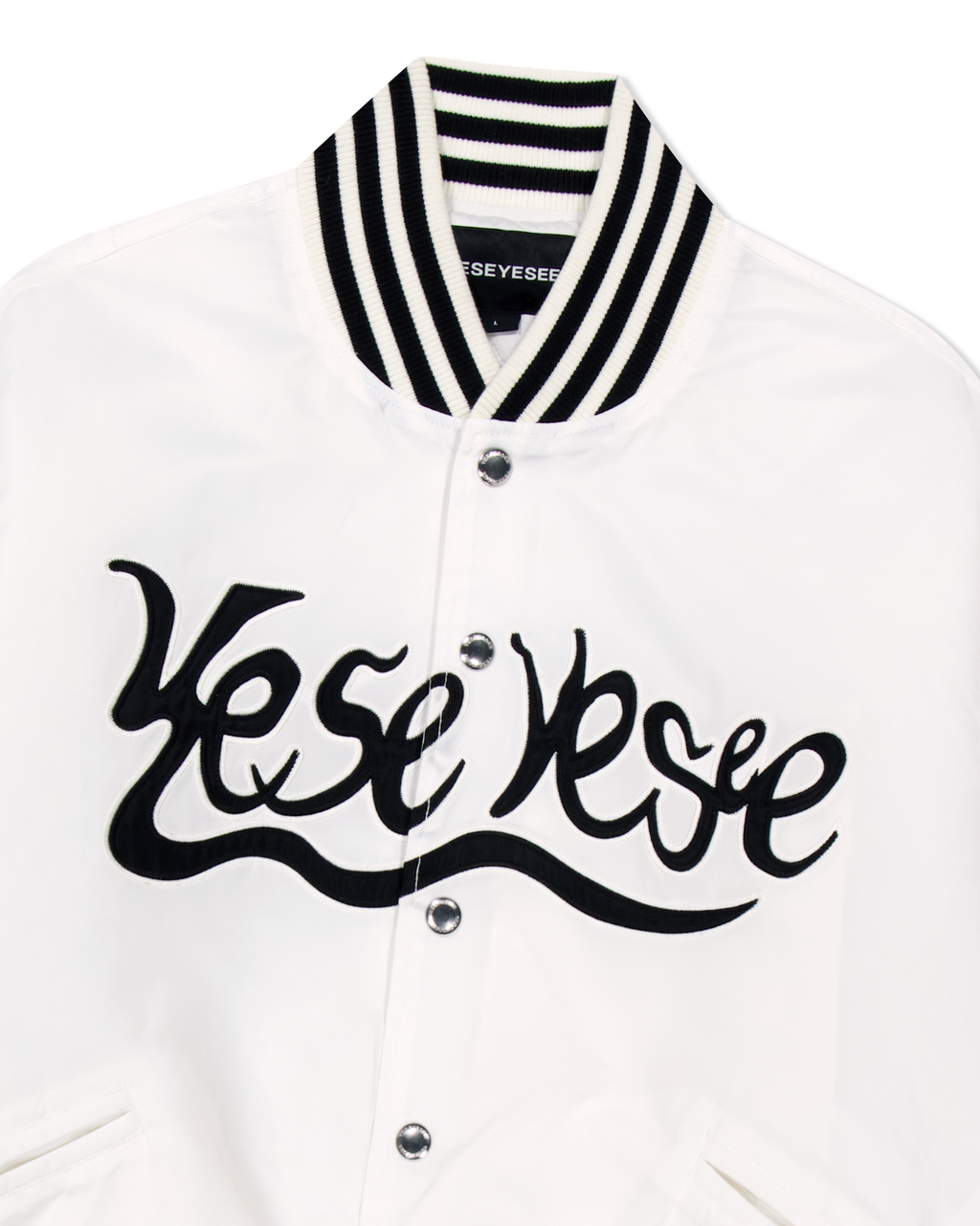 yeseyesee - Y.E.S Snail Logo Stadium Jacket (White) product image 5 | TRAB K-Fashion Australia