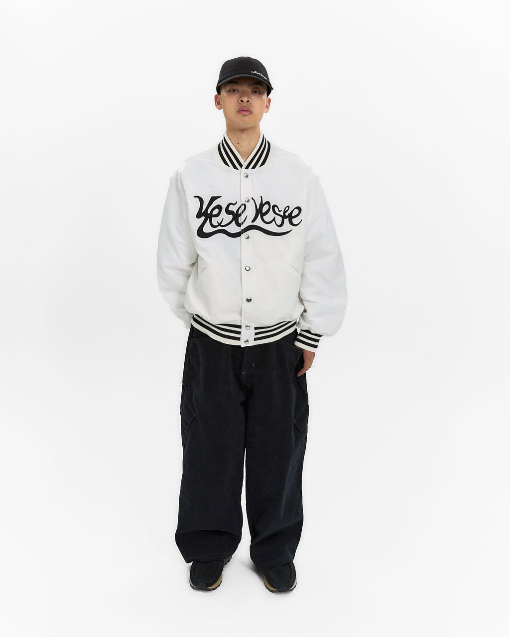 yeseyesee - Y.E.S Snail Logo Stadium Jacket (White) product image 8 | TRAB K-Fashion Australia