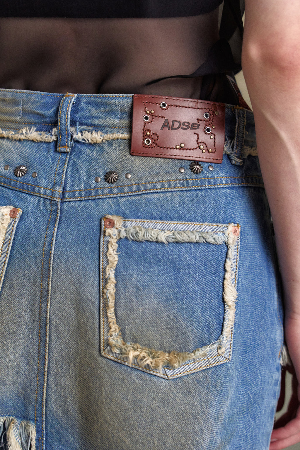 Andersson Bell - Dusty Denim Riveted Skirt (Dusty Blue) product image 5 | TRAB K-Fashion Australia