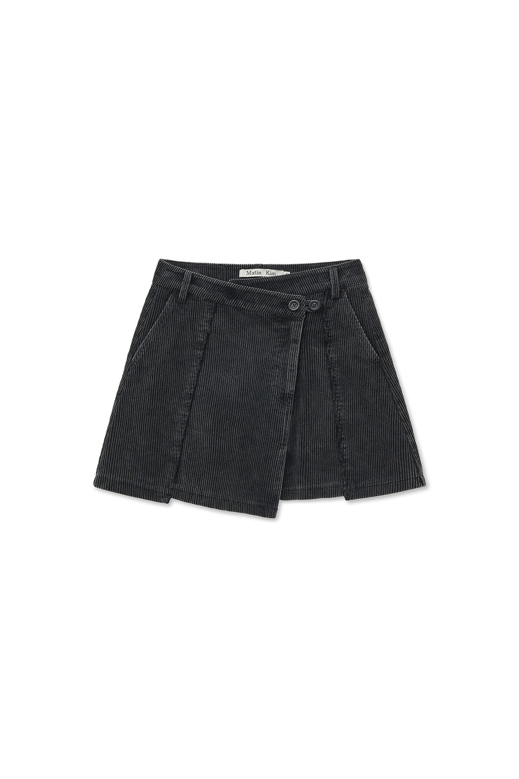 Matin Kim - Washed Corduroy Wrap Skirt (Black) product image 1 | TRAB K-Fashion Australia