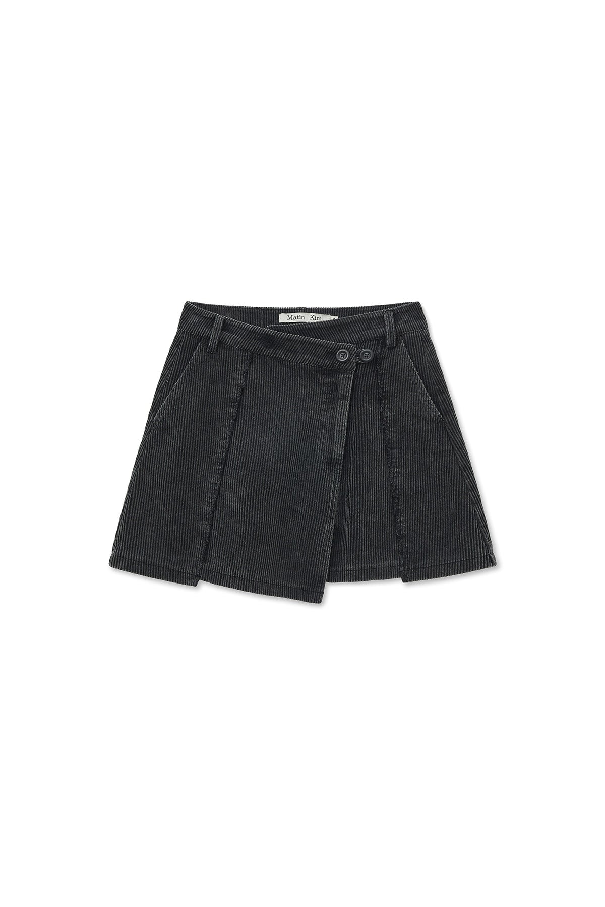 Matin Kim - Washed Corduroy Wrap Skirt (Black) product image 1 | TRAB K-Fashion Australia
