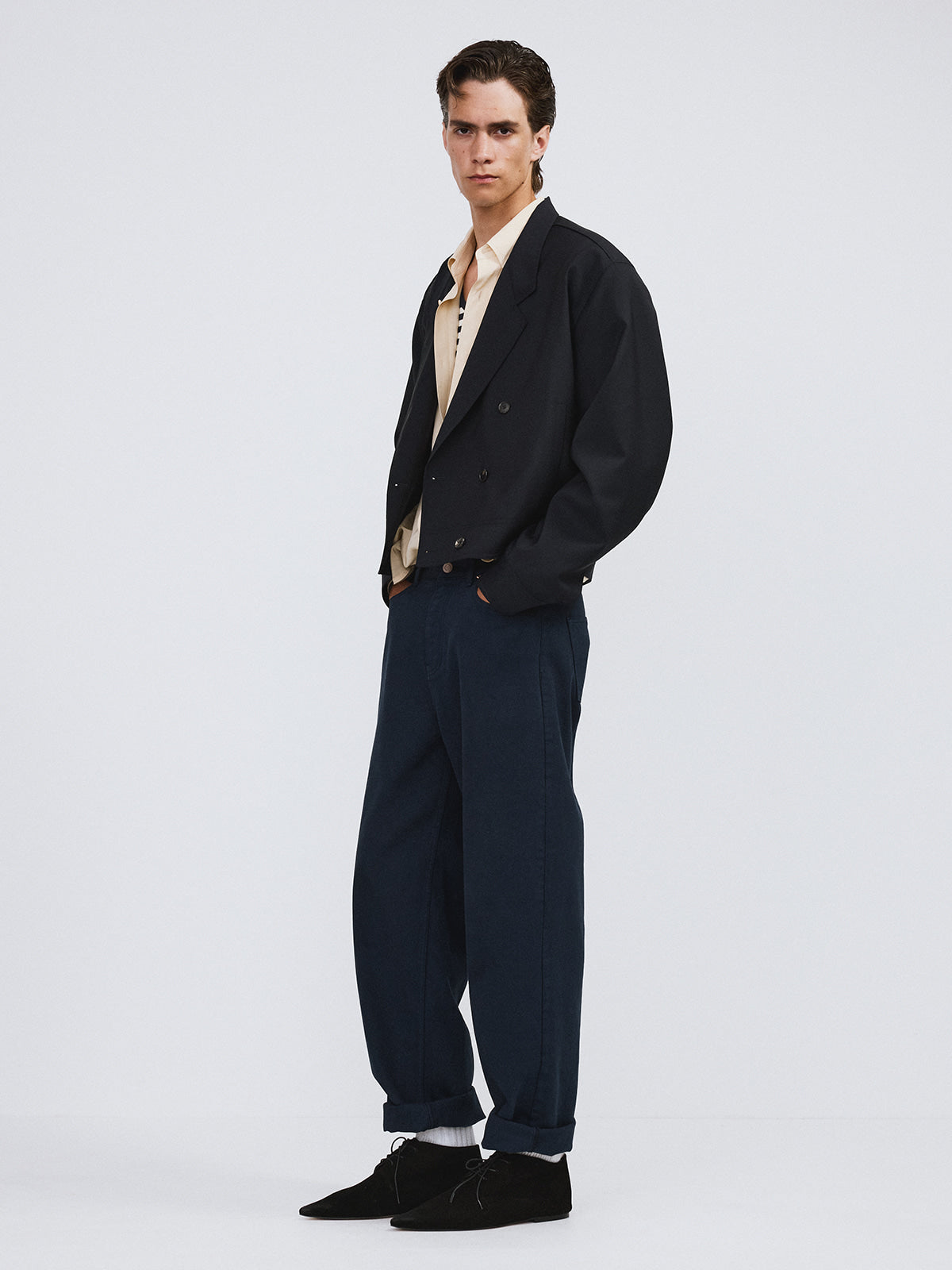 Recto - Double Breasted Short Jumper (Dark Navy) product image 2 | TRAB K-Fashion Australia