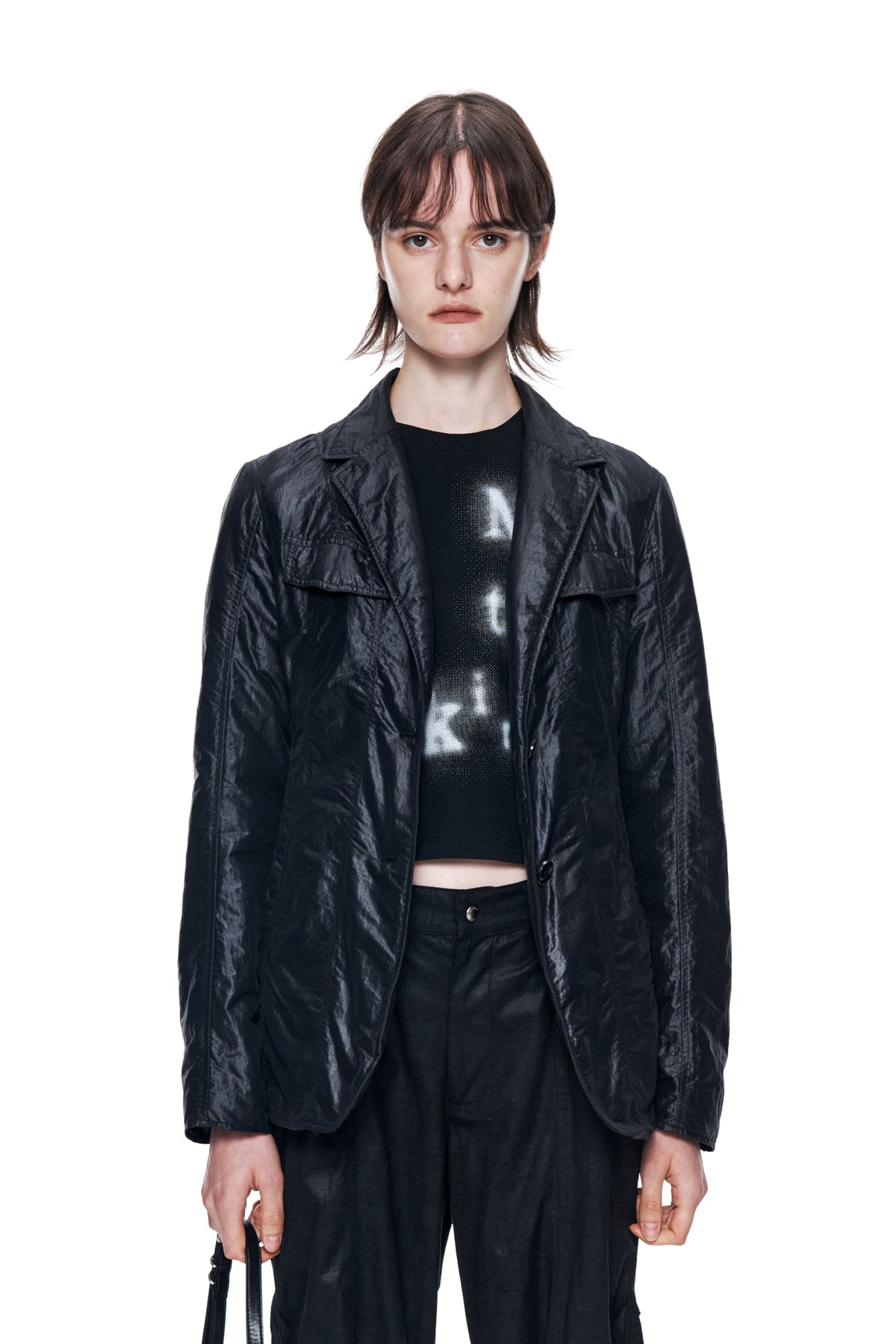 Matin Kim - Padded Puckering Blazer (Black) product image 5 | TRAB K-Fashion Australia