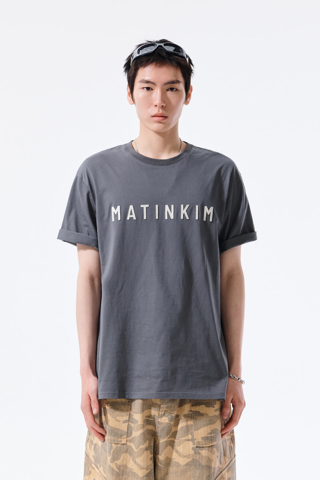 Matin Kim - Applique Felt Logo Top (Charcoal) product image 10 | TRAB K-Fashion Australia