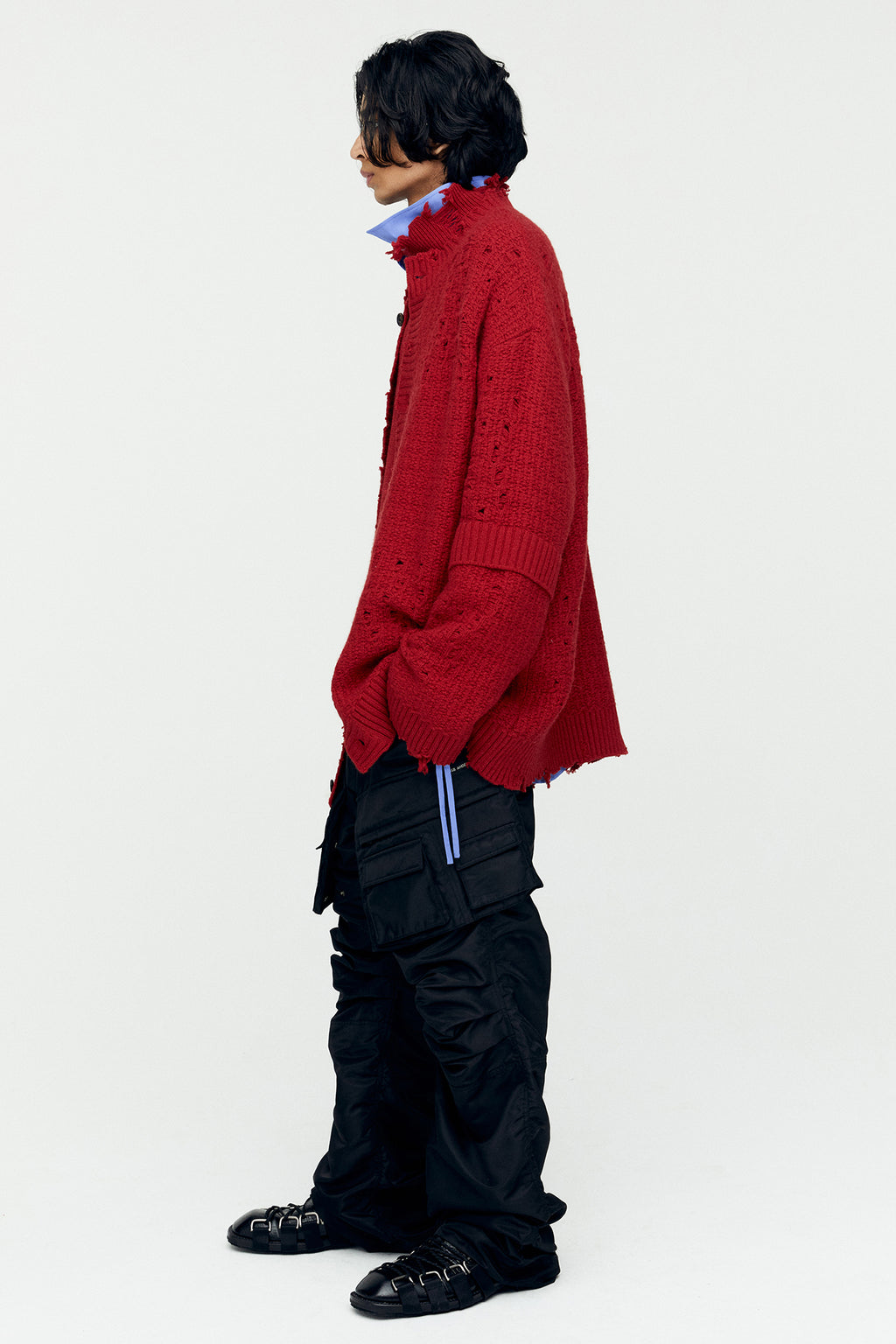 Andersson Bell - Roghen Wool Long Cardigan (Scarlet) product image 3 | TRAB K-Fashion Australia