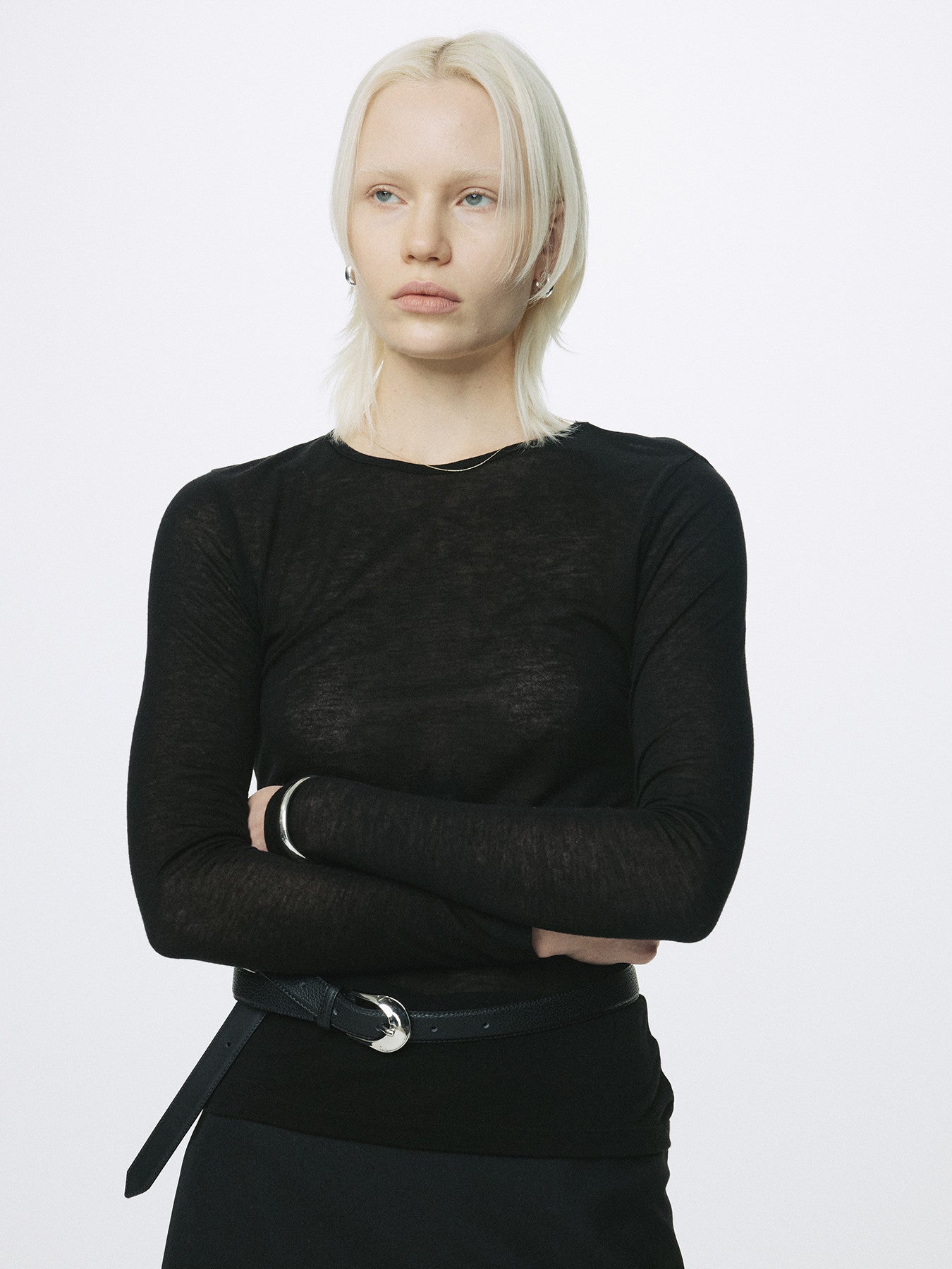 Tonywack - Wool Tencel Pintuck Long Sleeve (Black) product image 5 | TRAB K-Fashion Australia