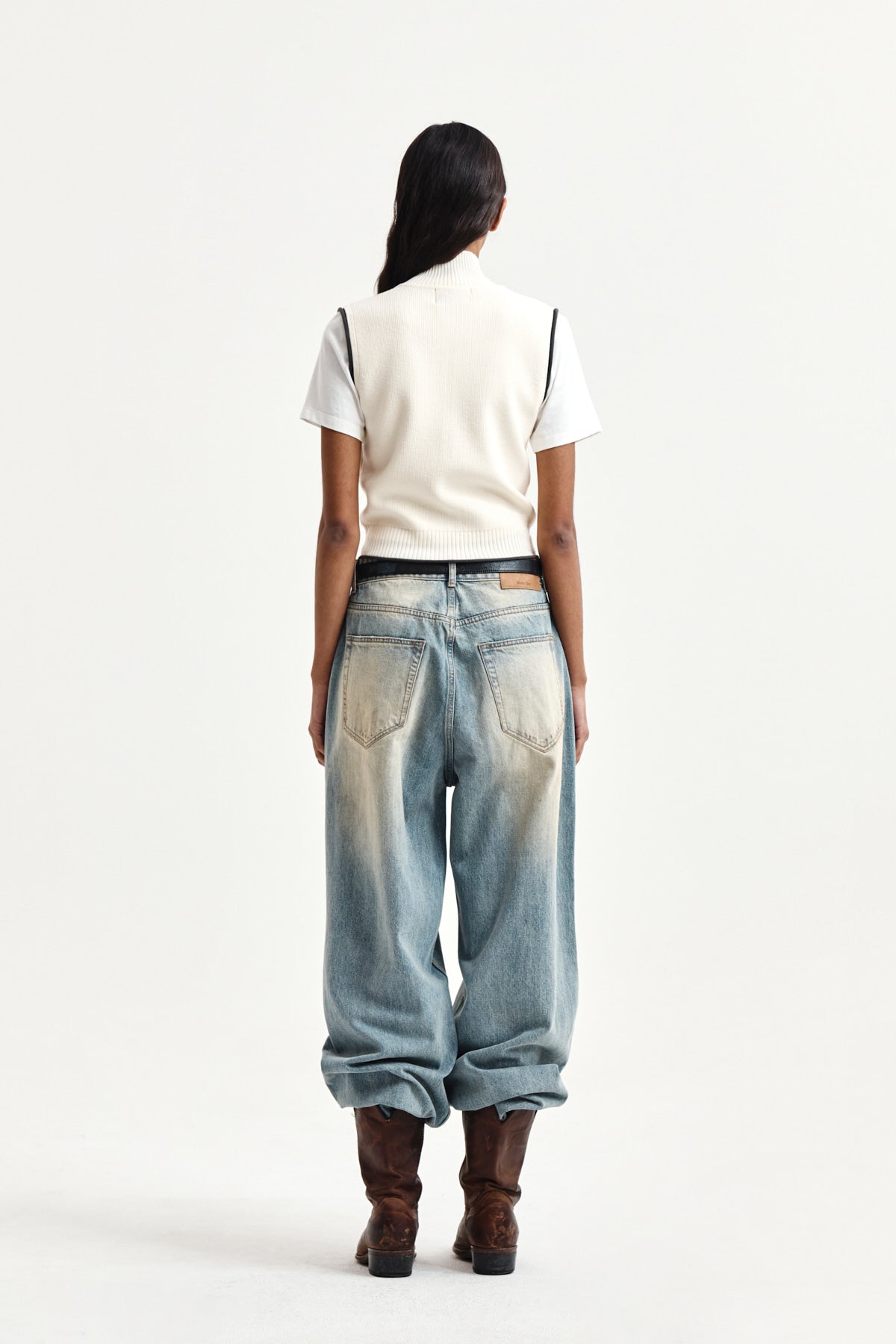 Matin Kim - Matin Kim Spell Point Knit Zip Up Vest (Ivory) product image 7 | TRAB K-Fashion Australia