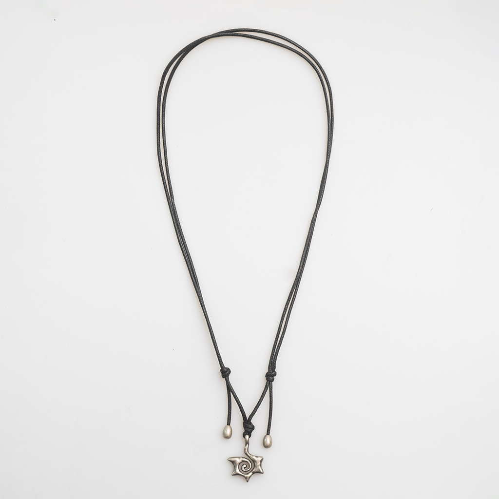Towtow Archive - [Pre-Order – Ships June 29] Swirl Star Charm Necklace Black (Silver) product image 2 | TRAB K-Fashion Australia