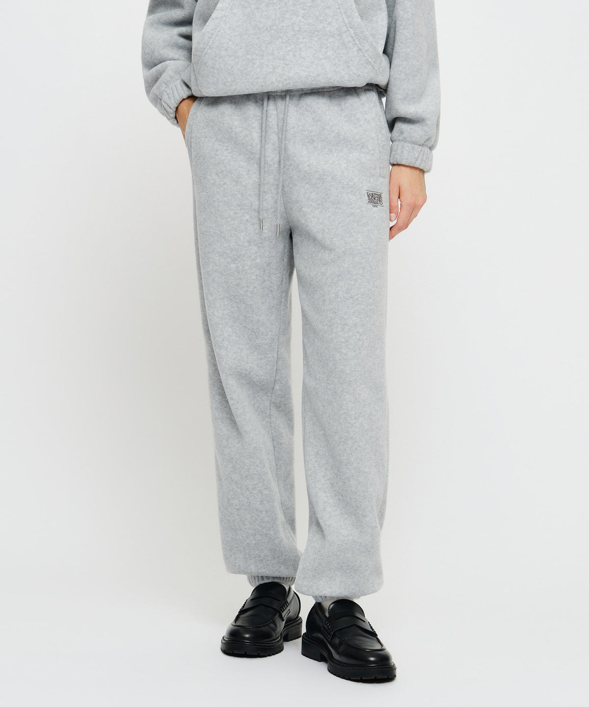 Marithe & Francois Girbaud - Classic Logo Fleece Joggers (Heather Gray) product image 1 | TRAB K-Fashion Australia