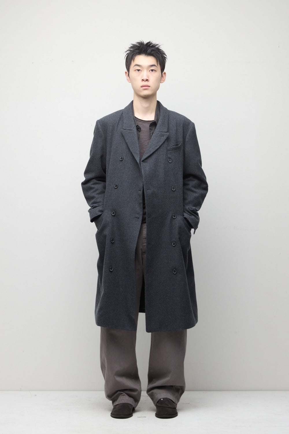 Hatchingroom - Darted Double Breasted Coat (Charcoal) product image 14 | TRAB K-Fashion Australia